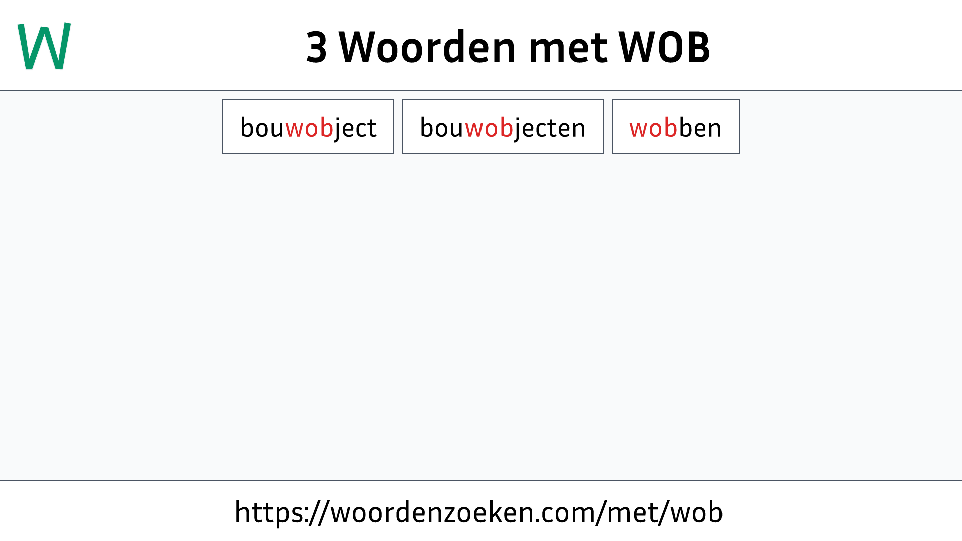 Woorden met WOB