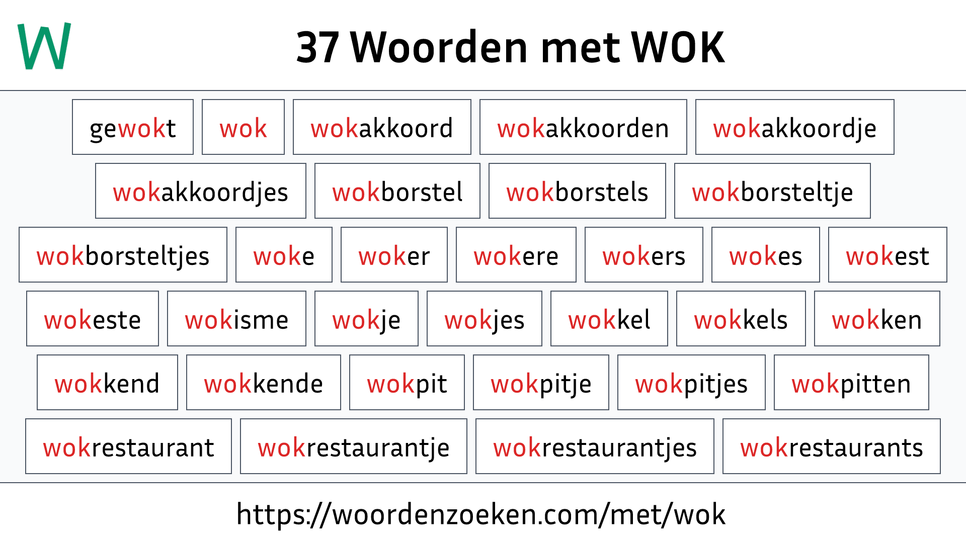 Woorden met WOK