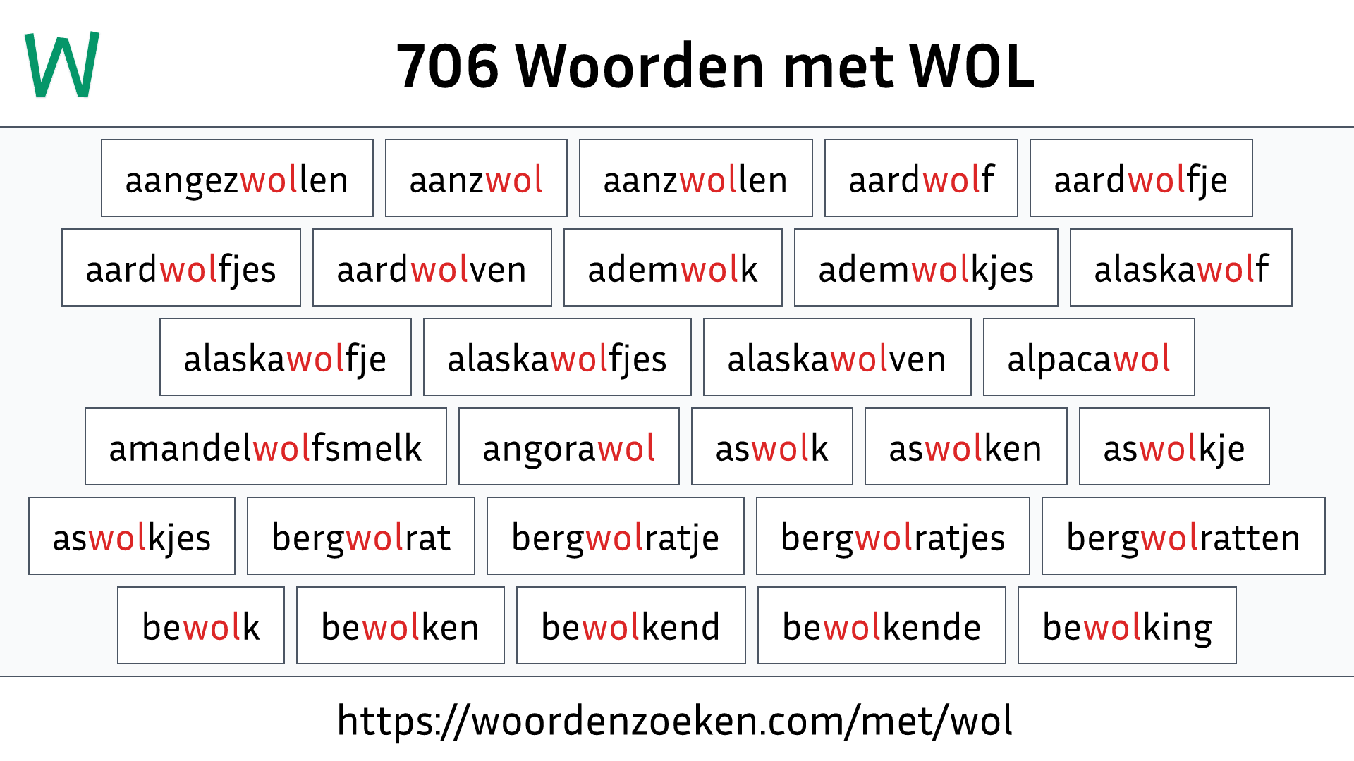 Woorden met WOL