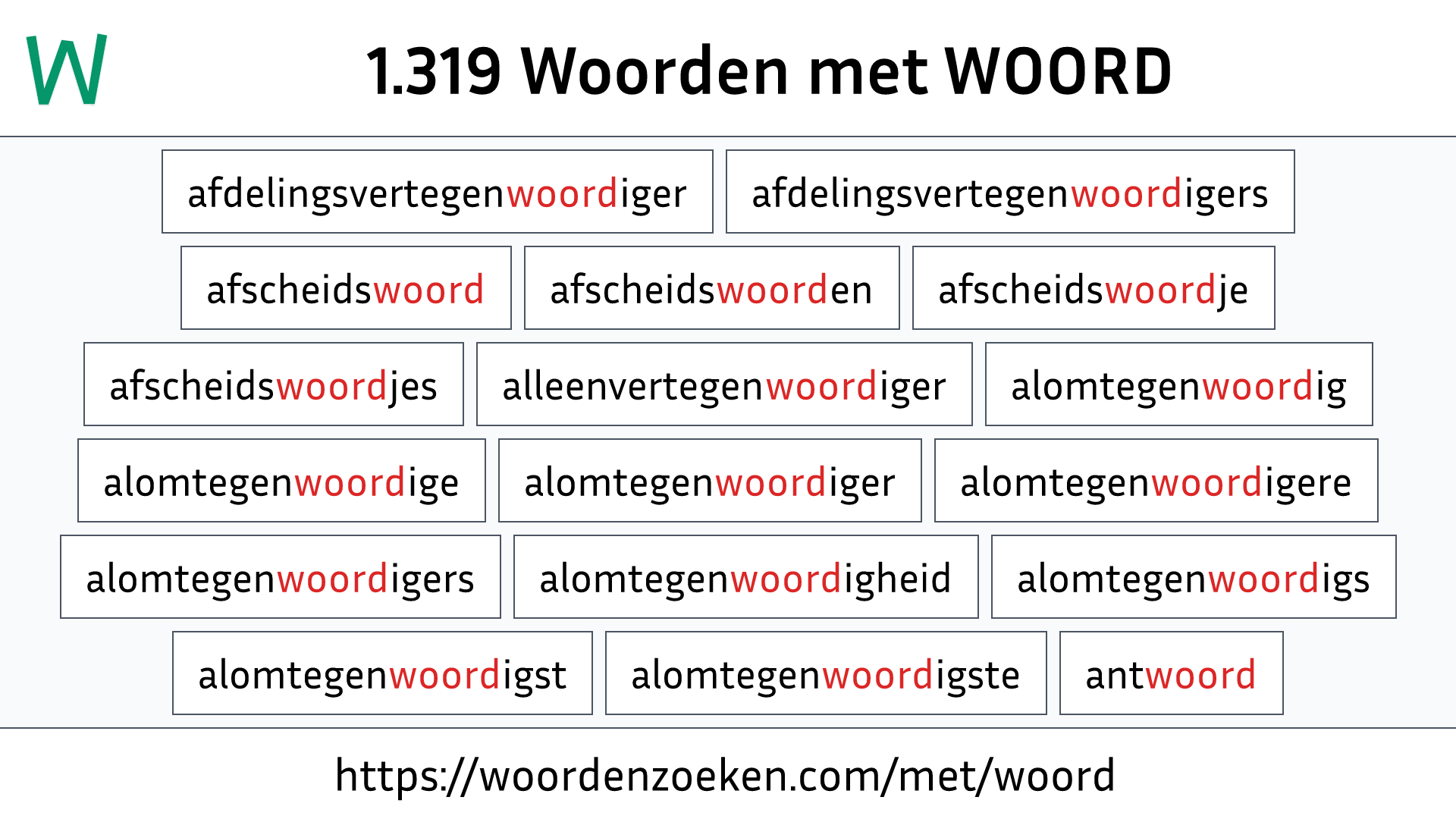 Woorden met WOORD