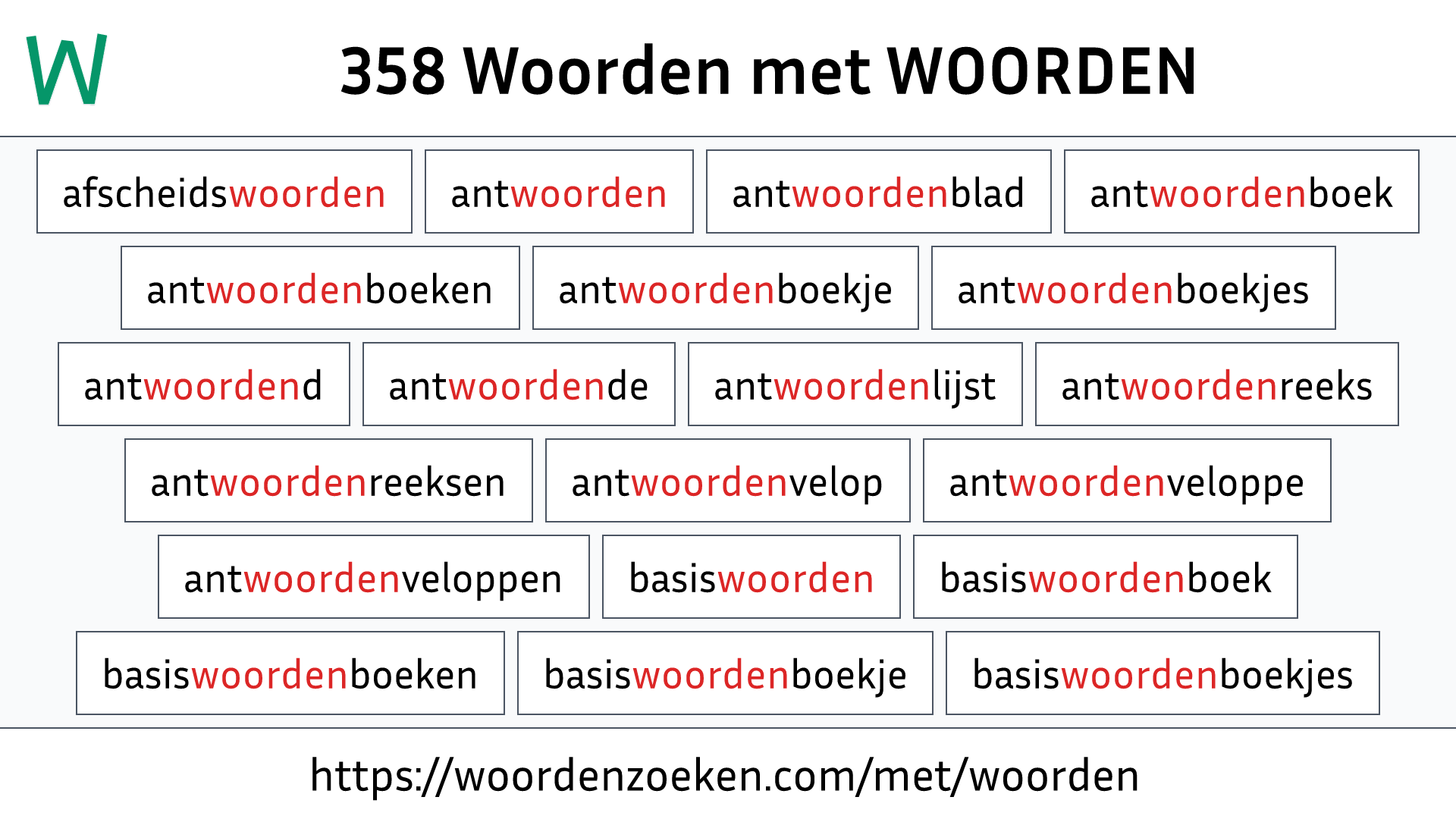 Woorden met WOORDEN