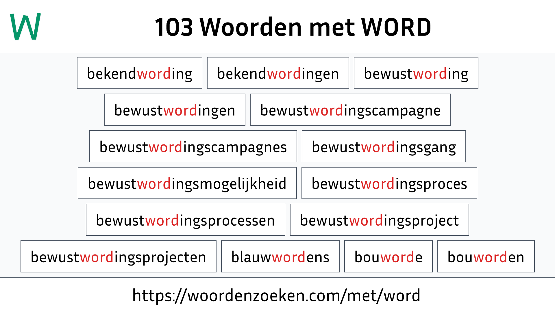 Woorden met WORD