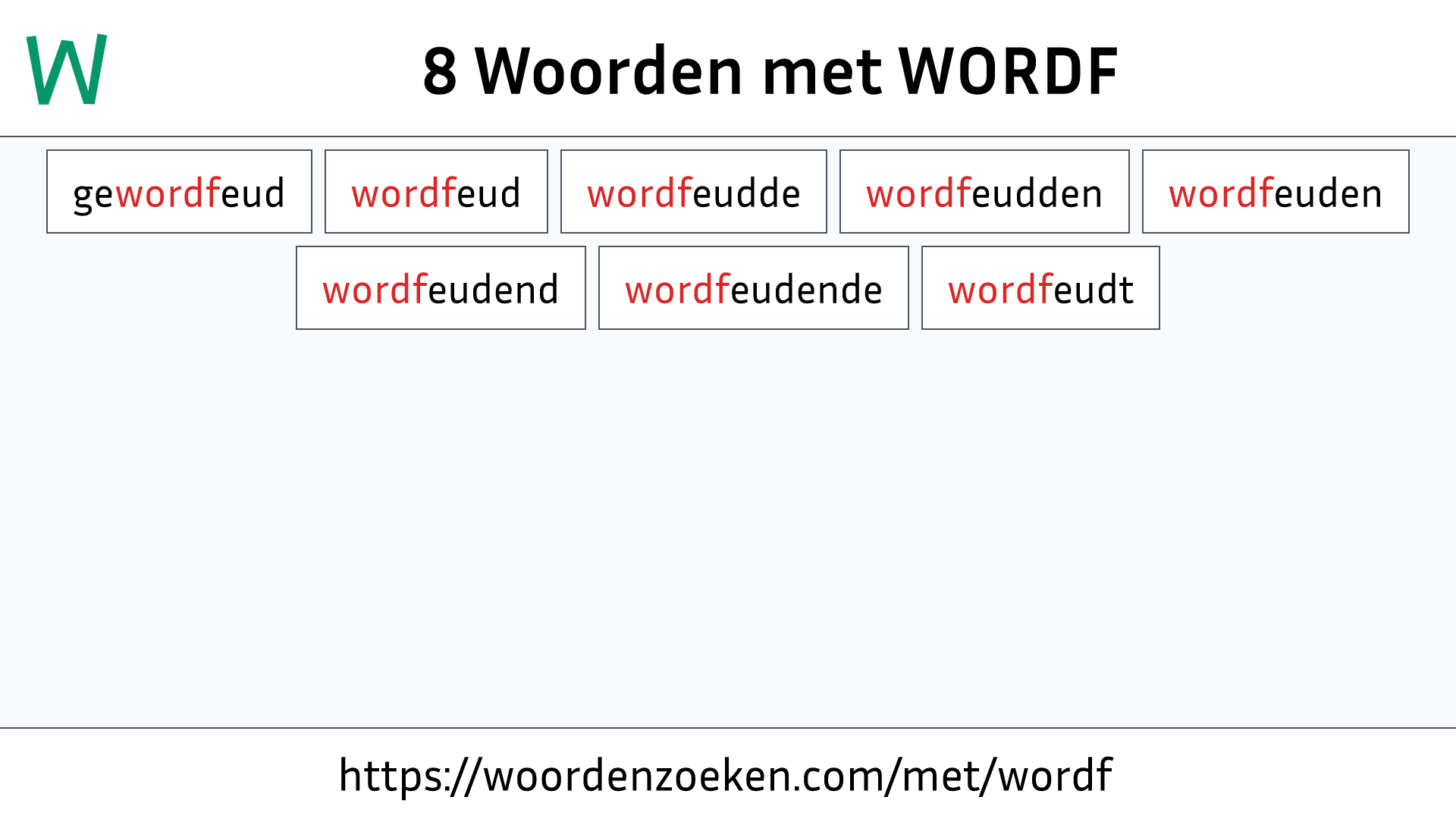 Woorden met WORDF