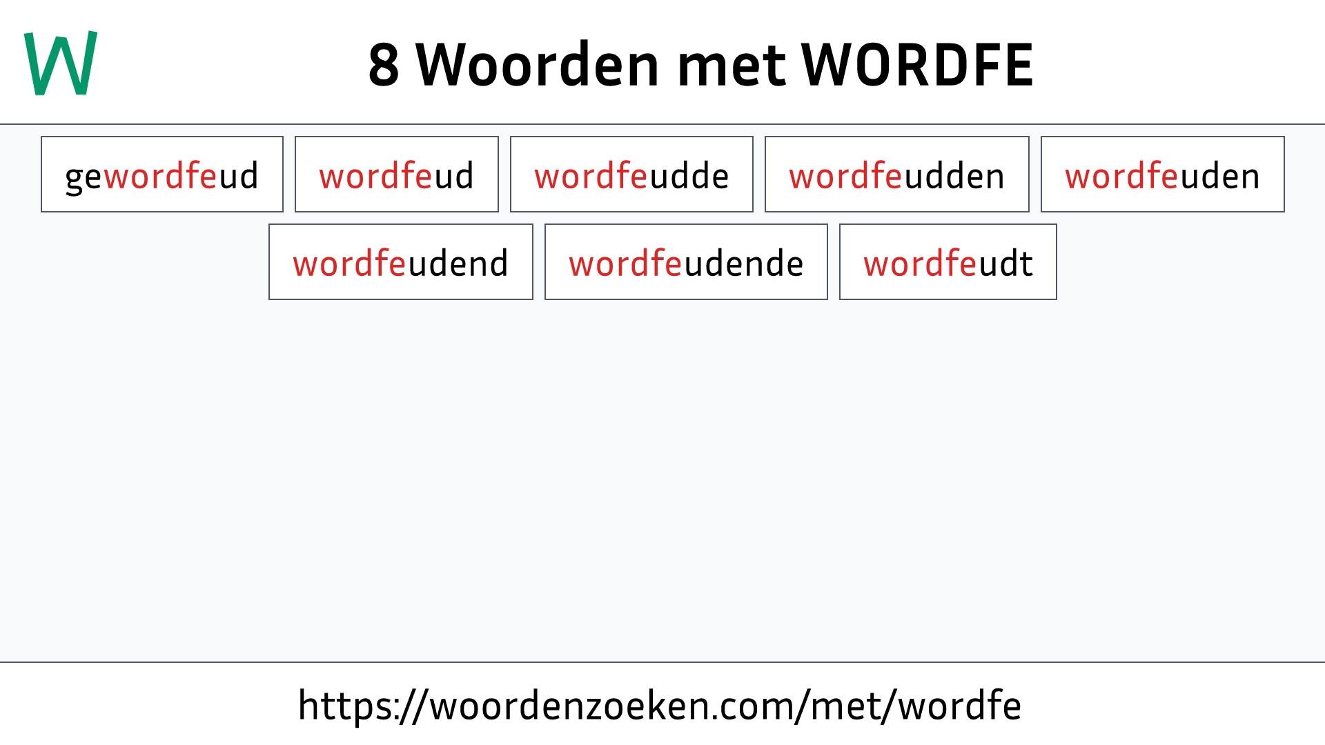 Woorden met WORDFE