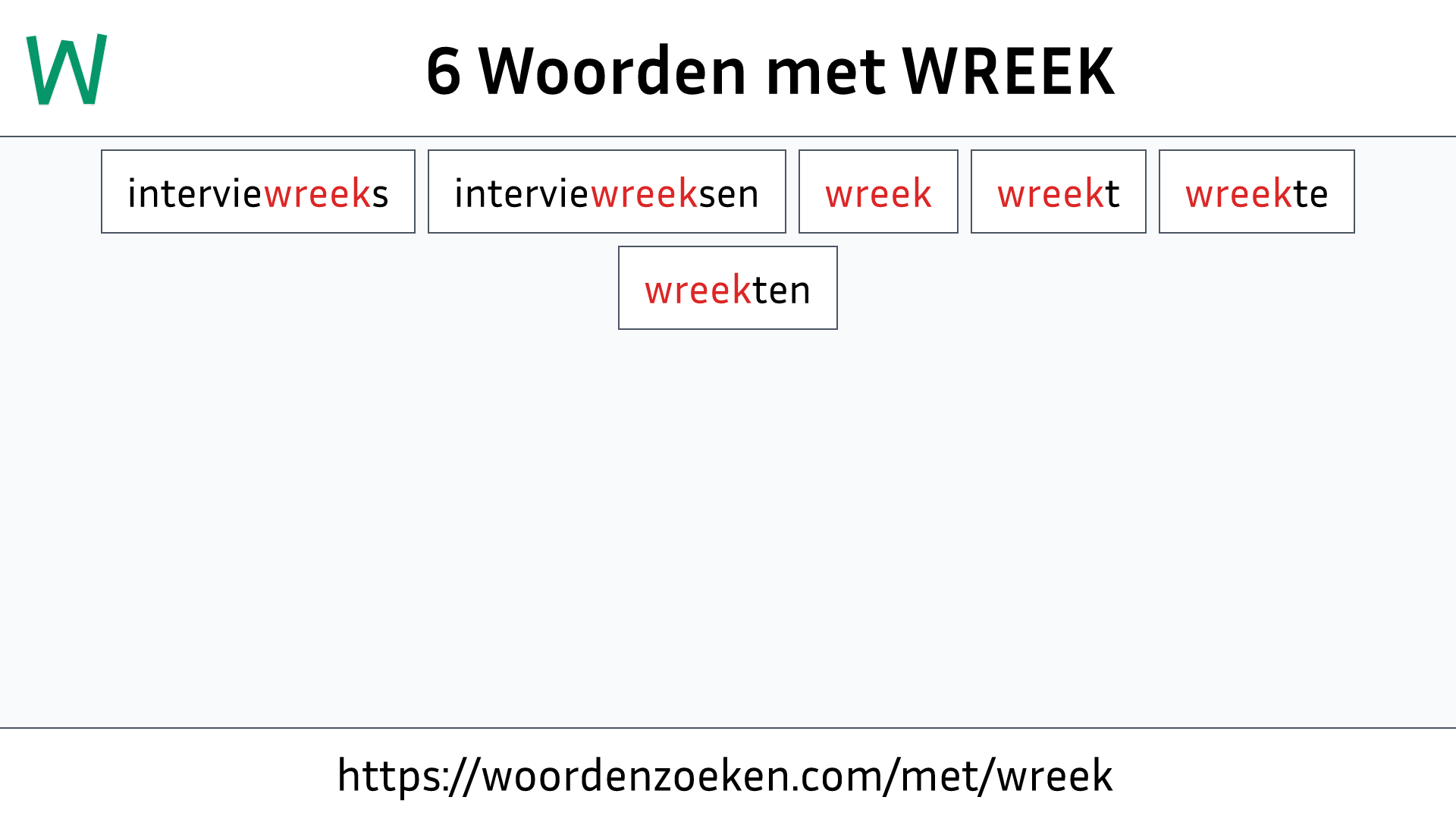 Woorden met WREEK