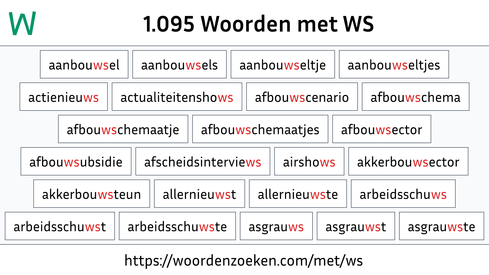 Woorden met WS