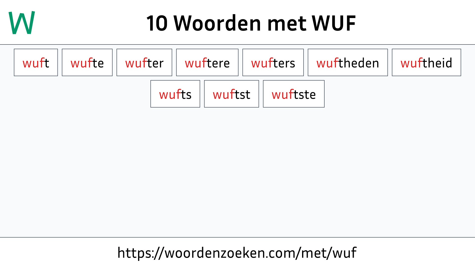 Woorden met WUF
