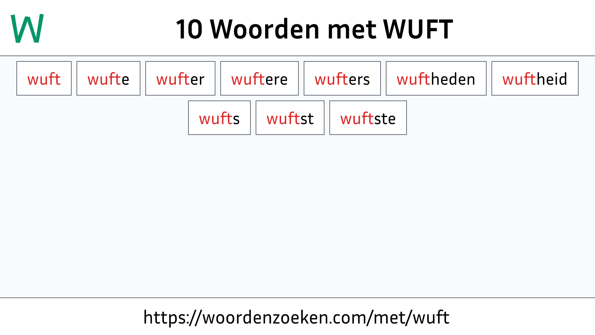 Woorden met WUFT