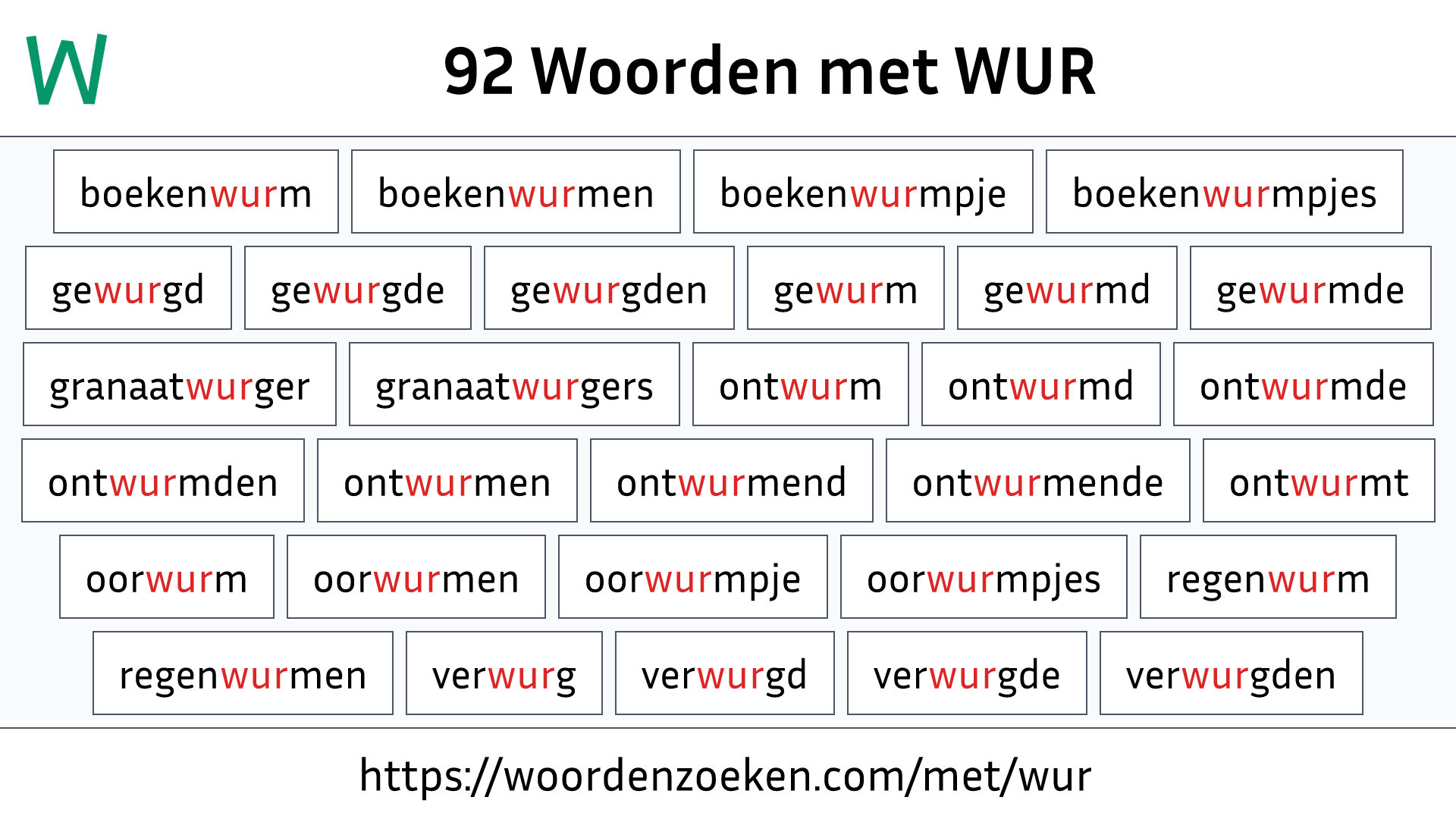 Woorden met WUR