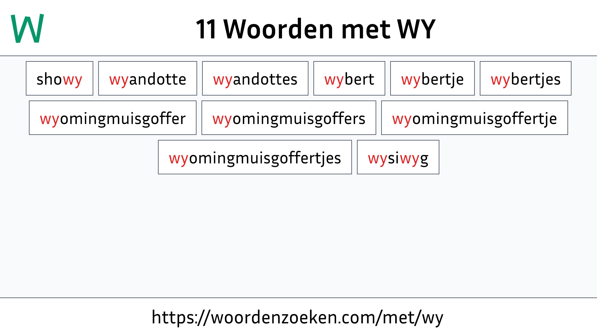 Woorden met WY