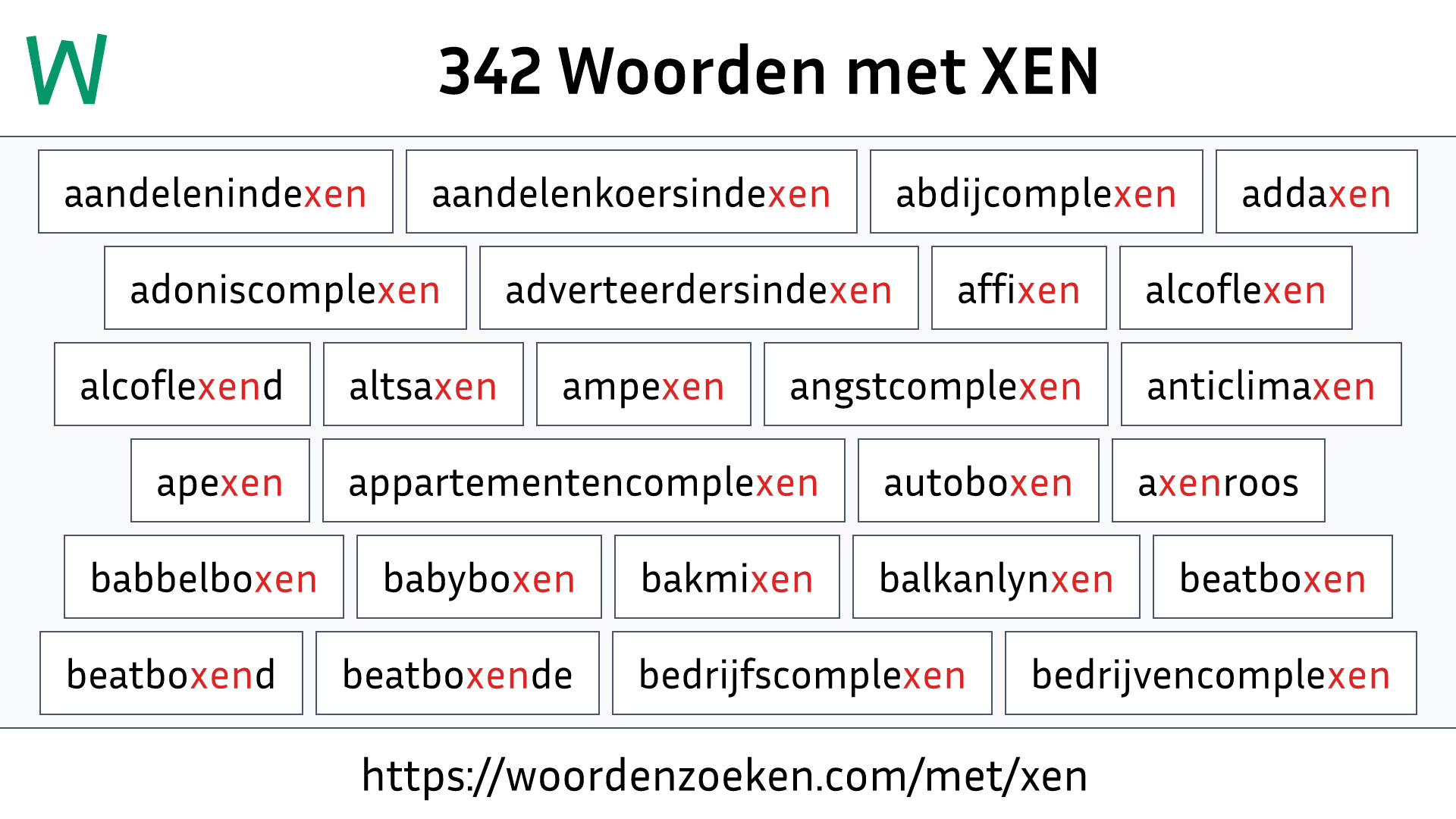 Woorden met XEN