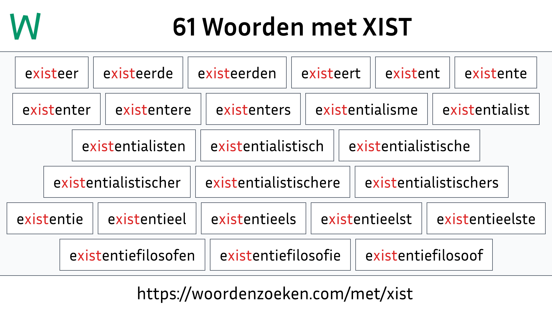 Woorden met XIST
