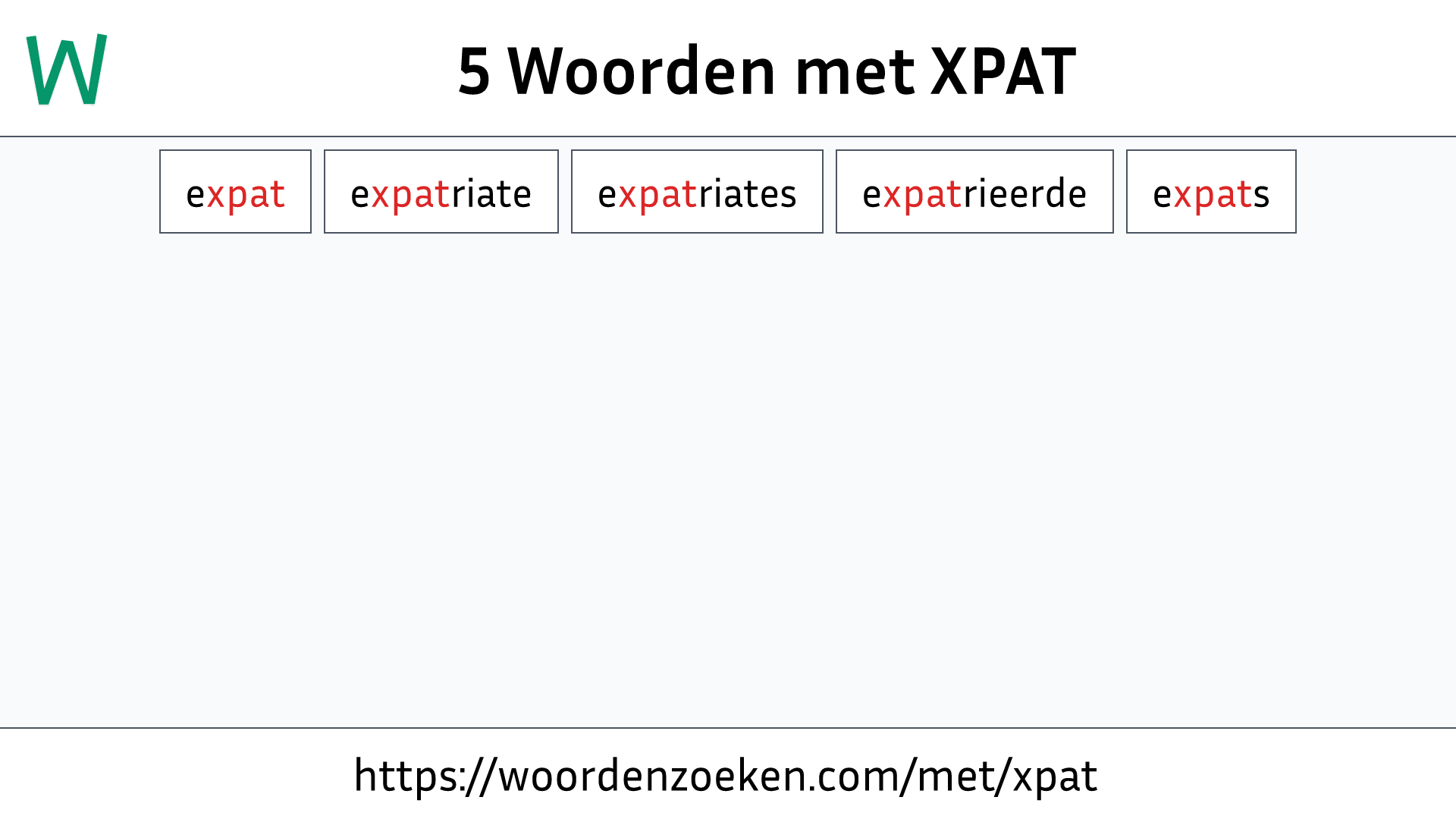 Woorden met XPAT