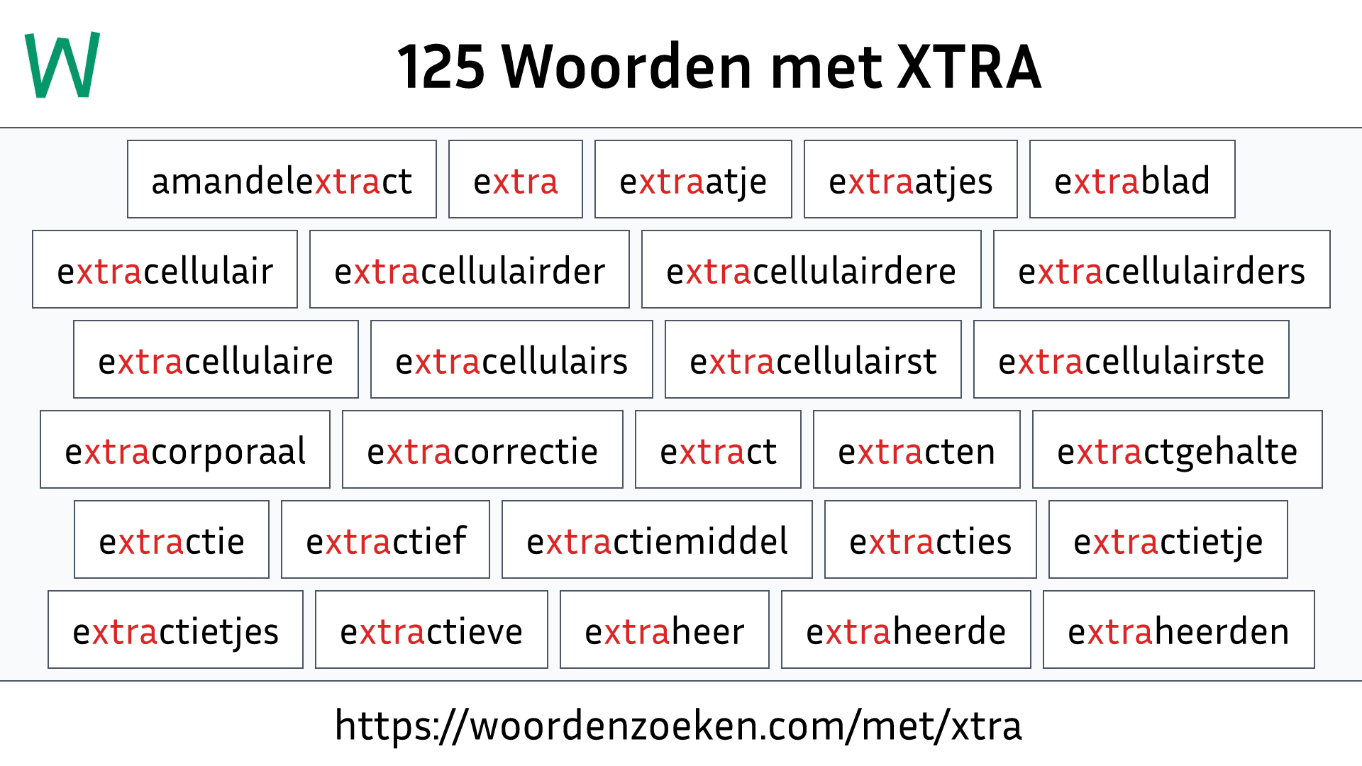 Woorden met XTRA