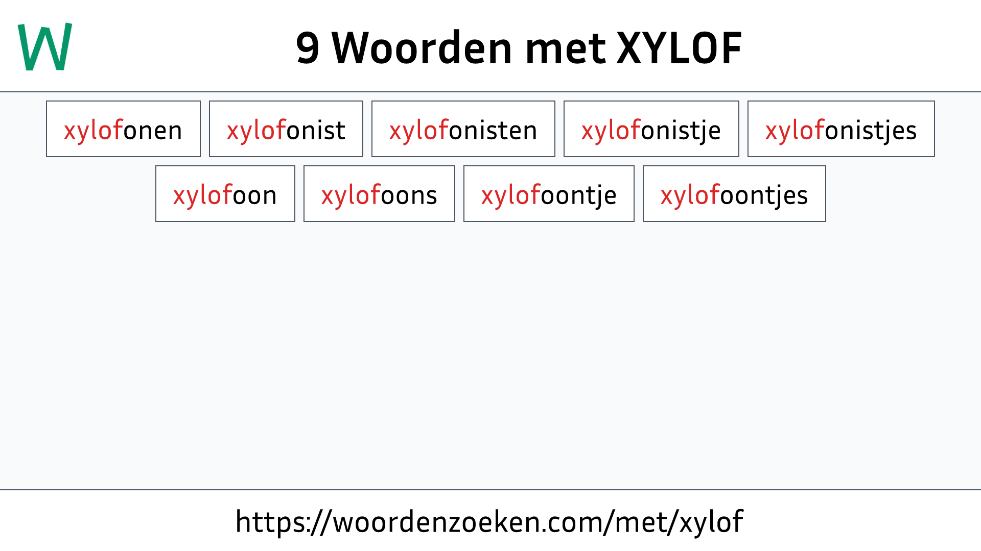 Woorden met XYLOF