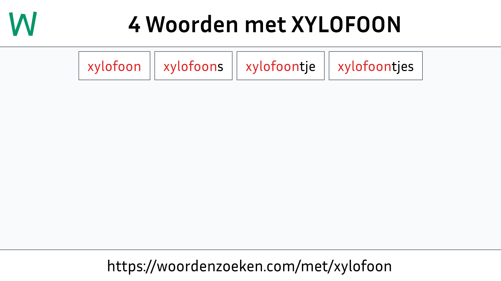 Woorden met XYLOFOON