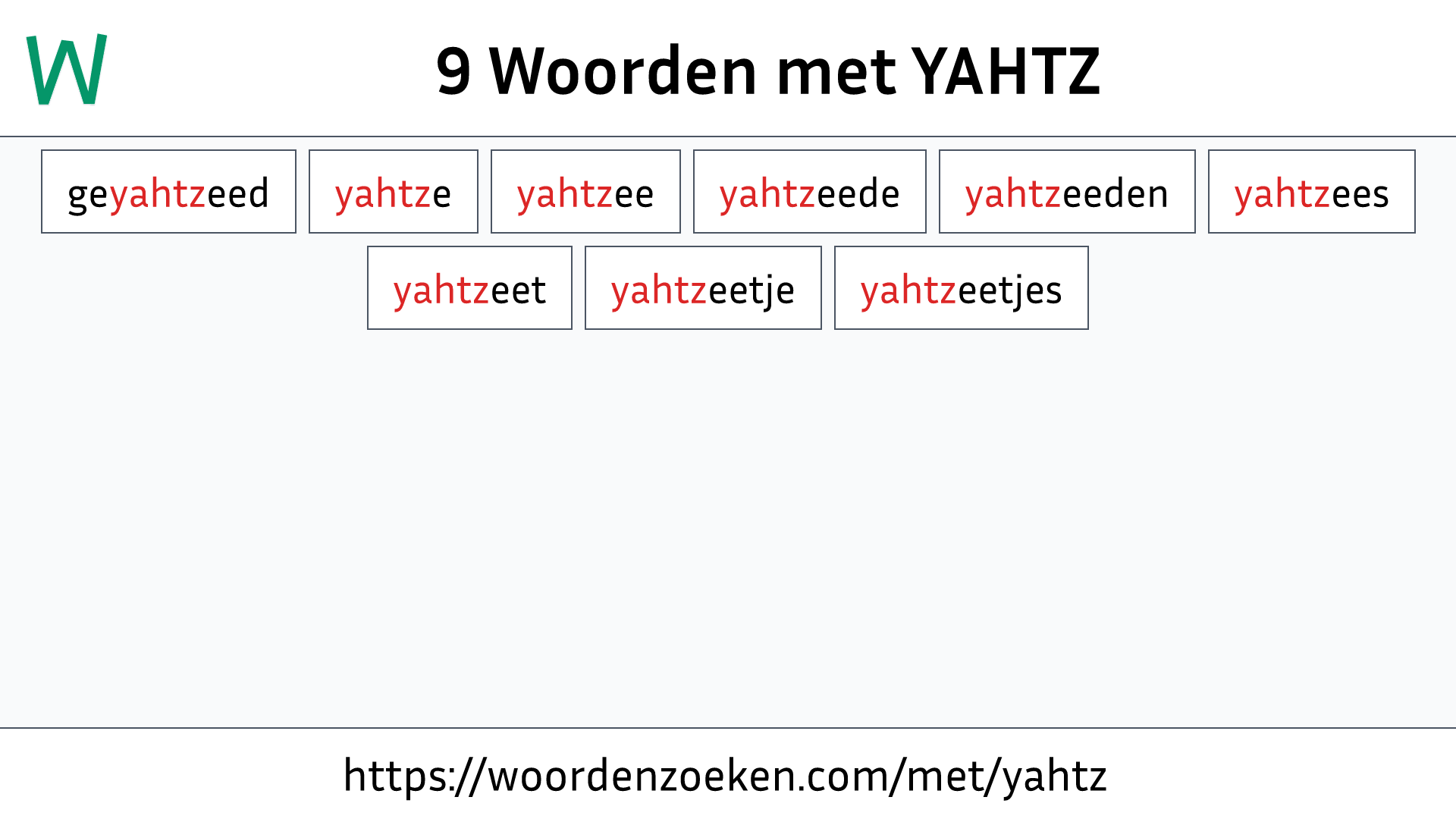 Woorden met YAHTZ