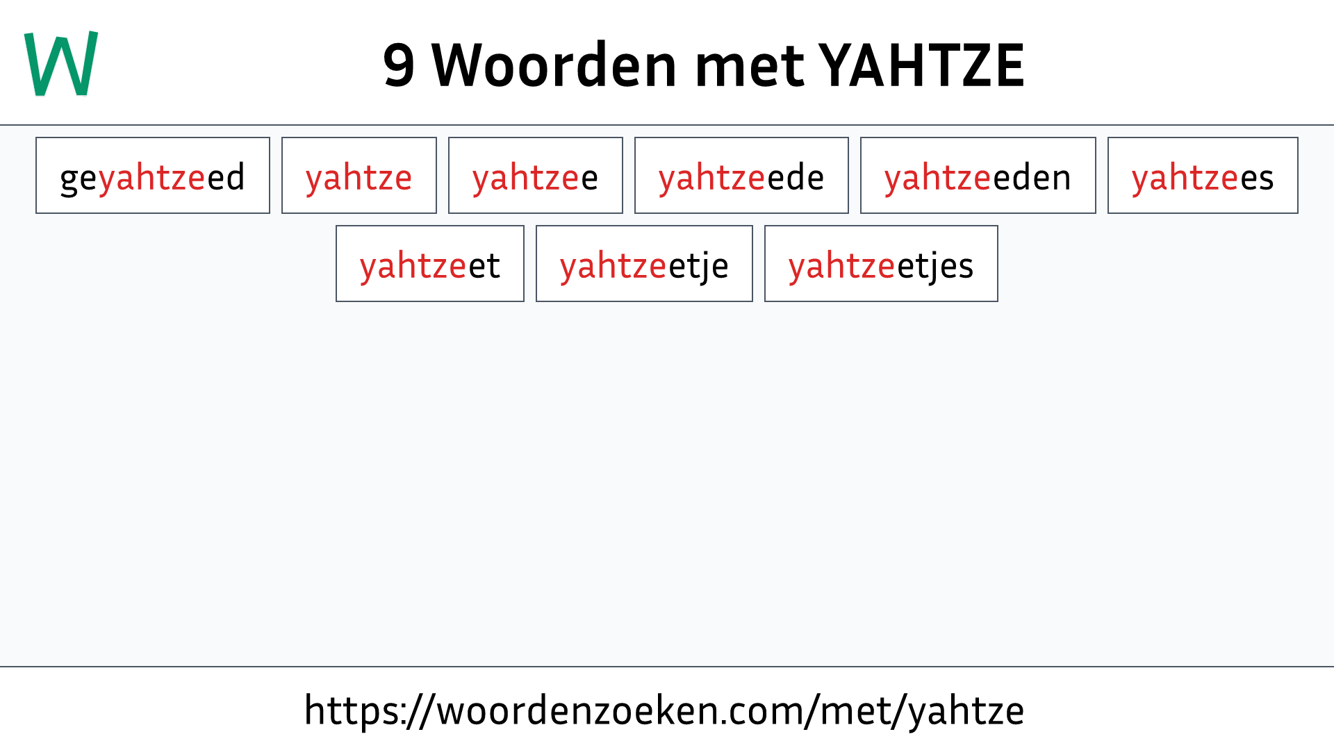 Woorden met YAHTZE