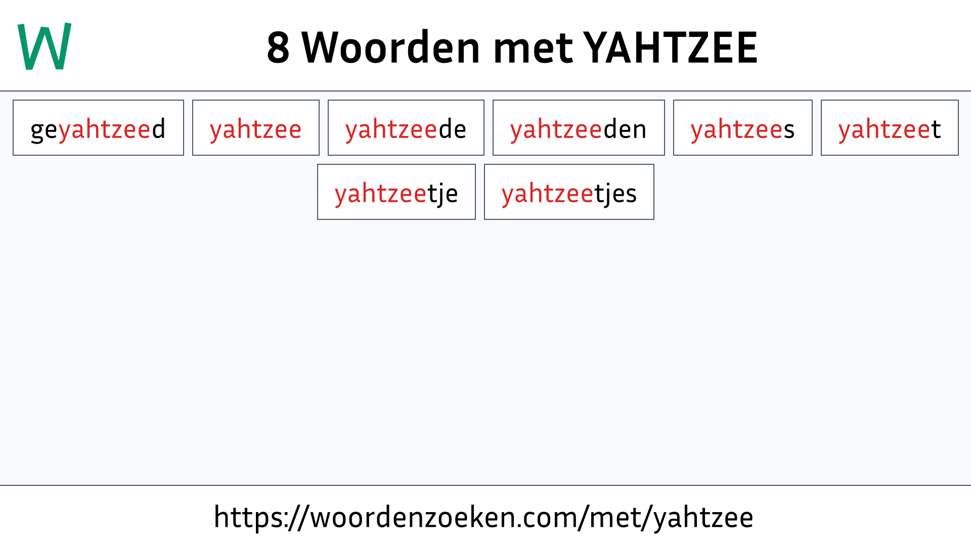 Woorden met YAHTZEE