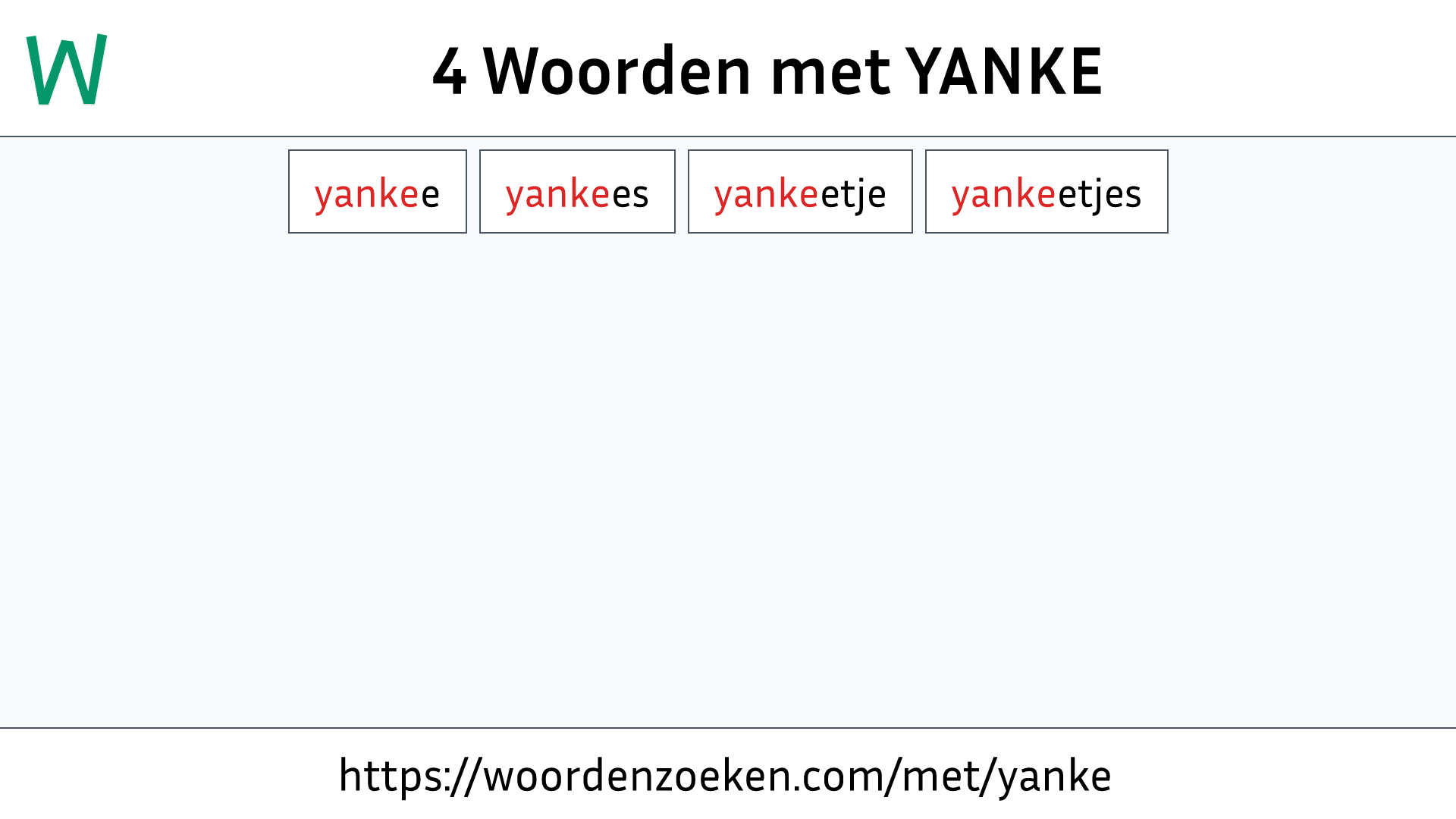 Woorden met YANKE