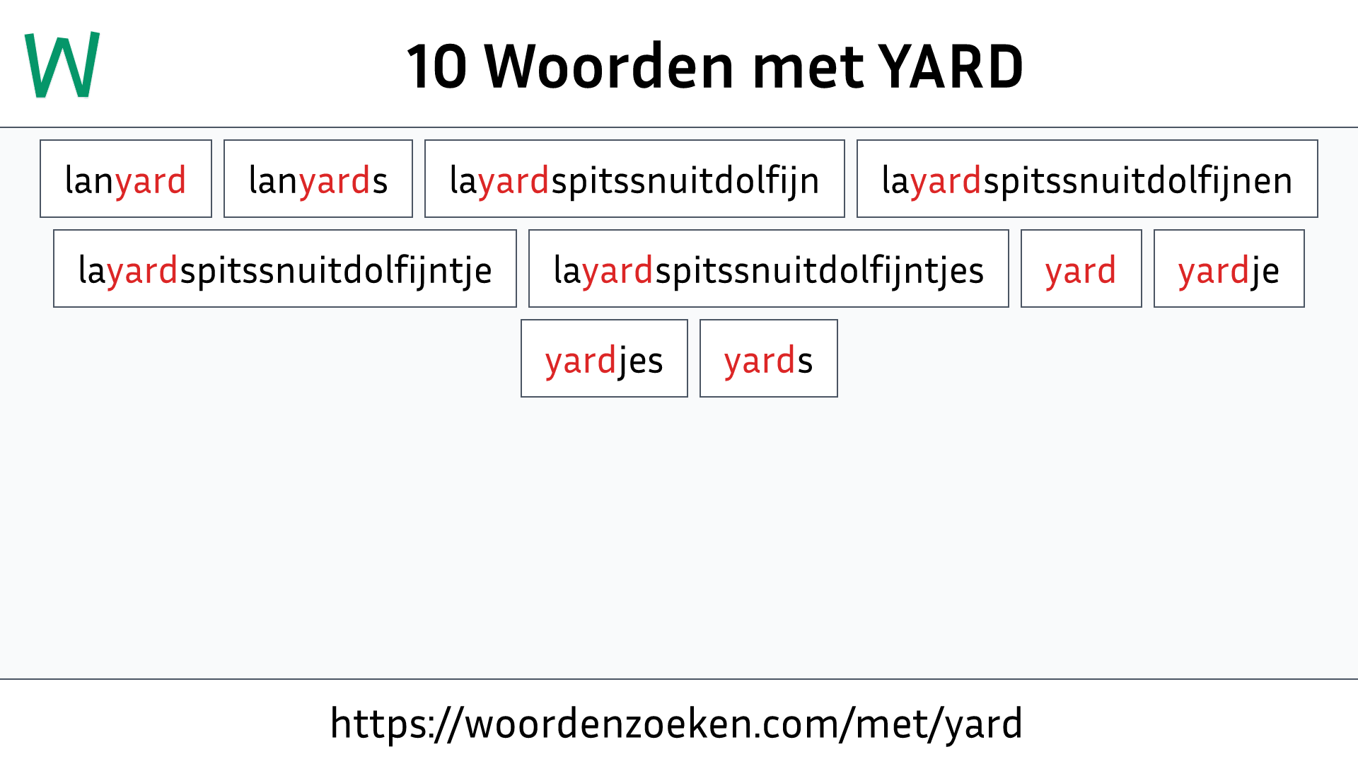 Woorden met YARD