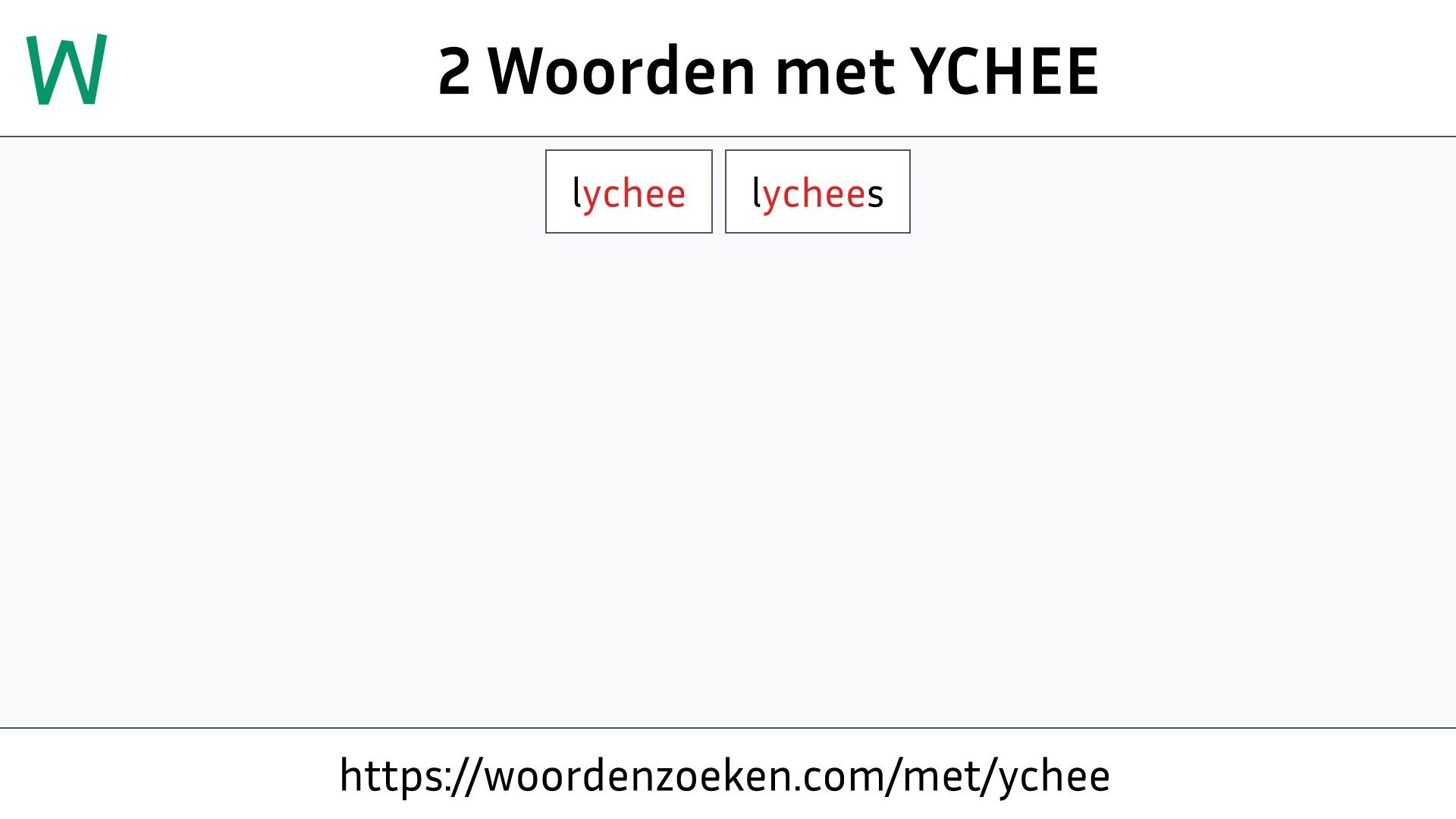 Woorden met YCHEE