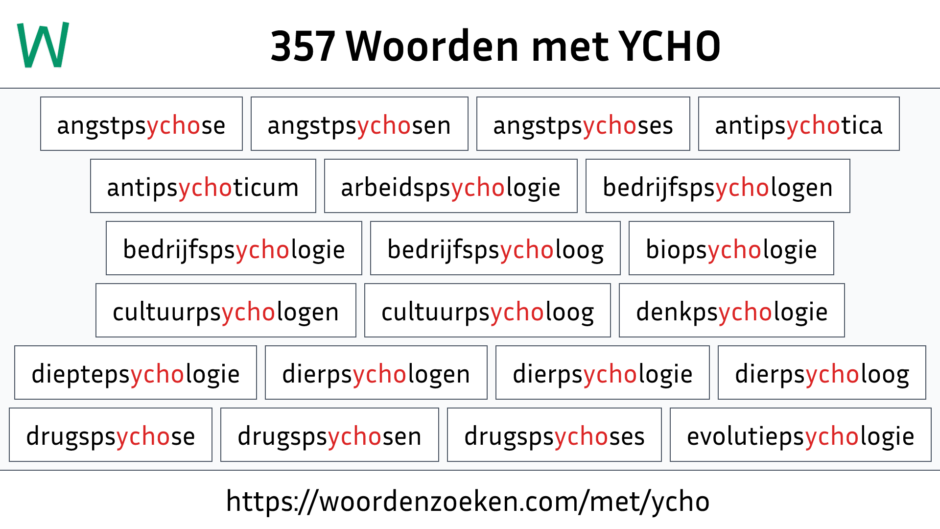 Woorden met YCHO
