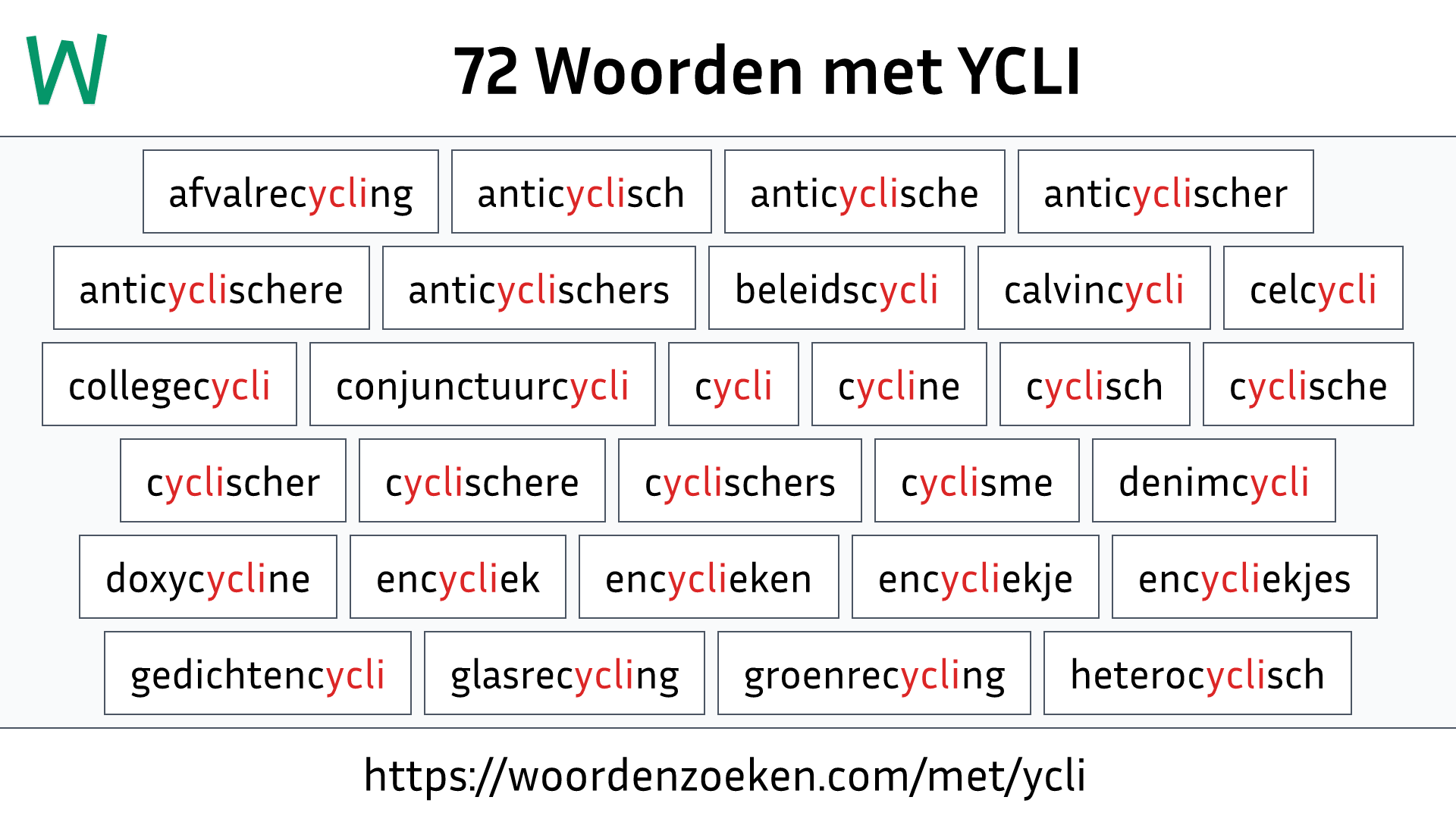 Woorden met YCLI