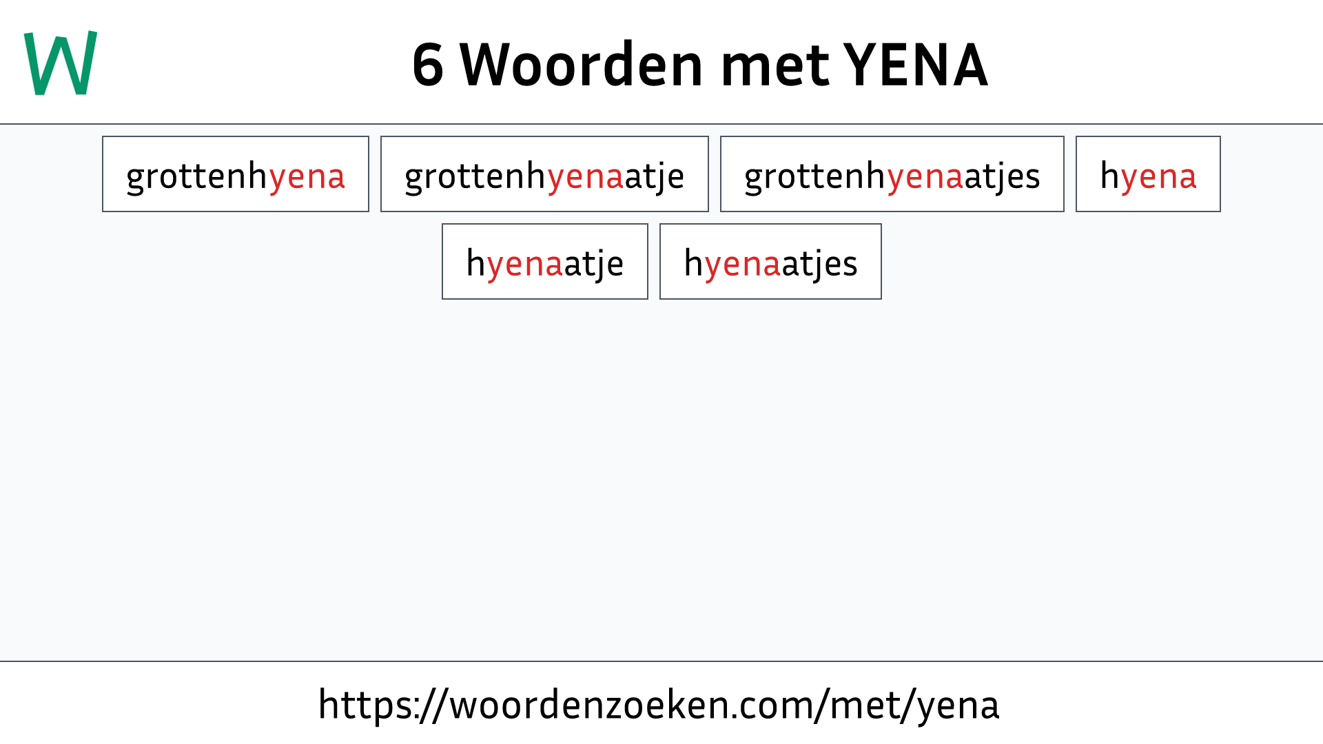 Woorden met YENA