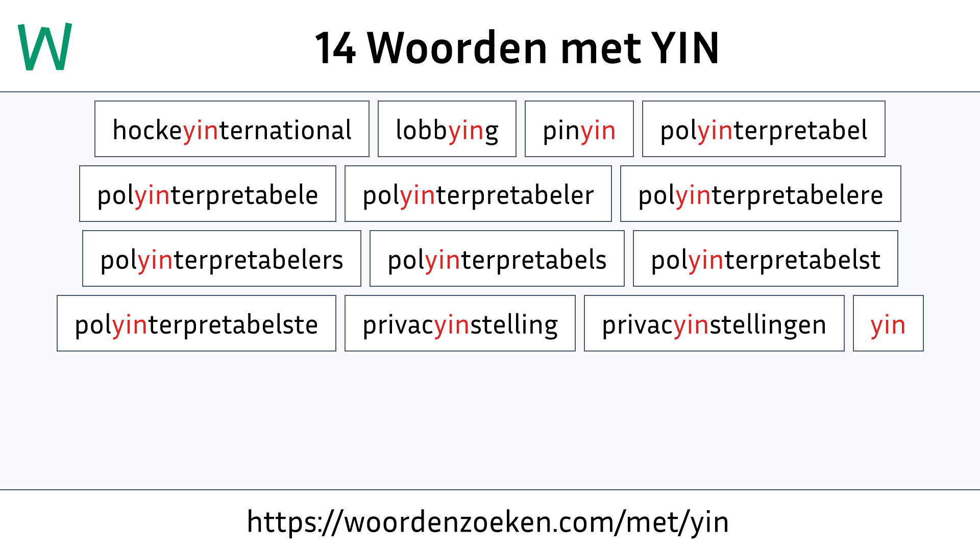 Woorden met YIN