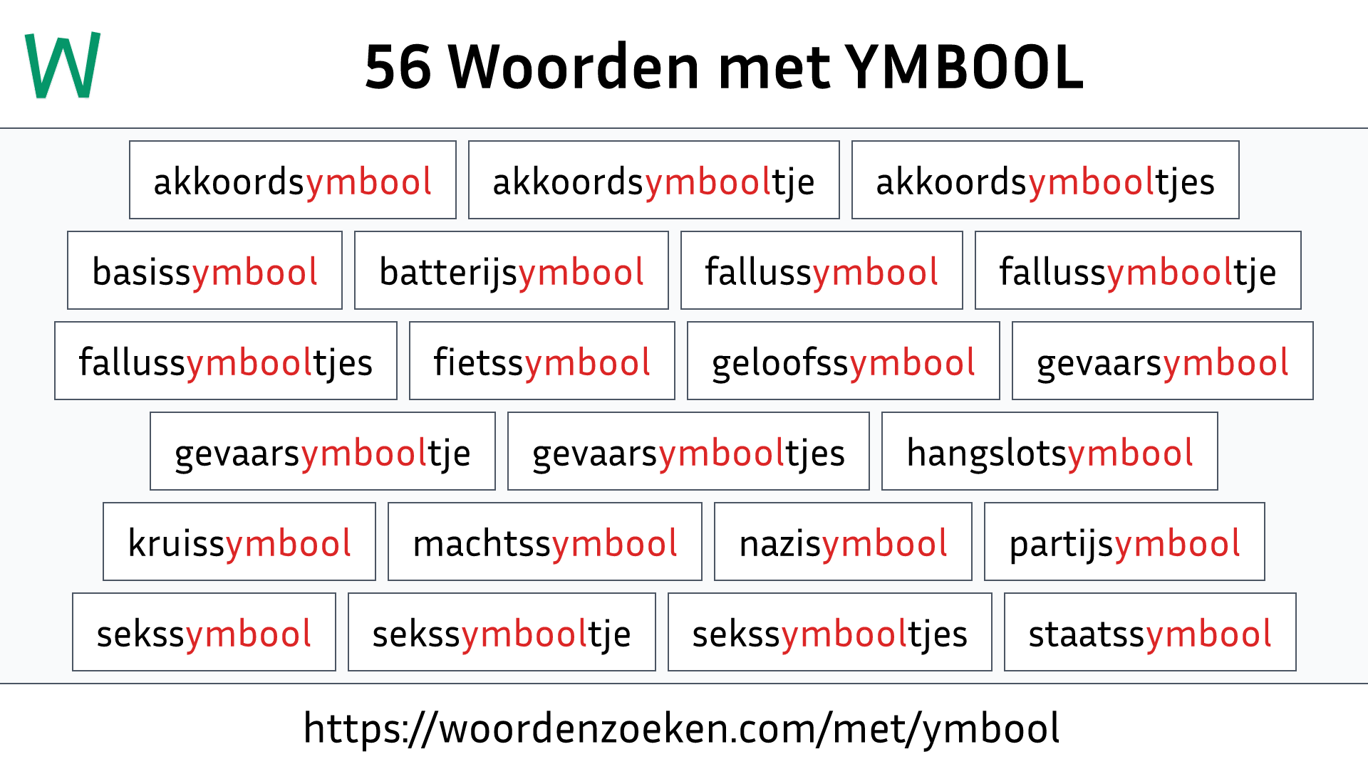 Woorden met YMBOOL