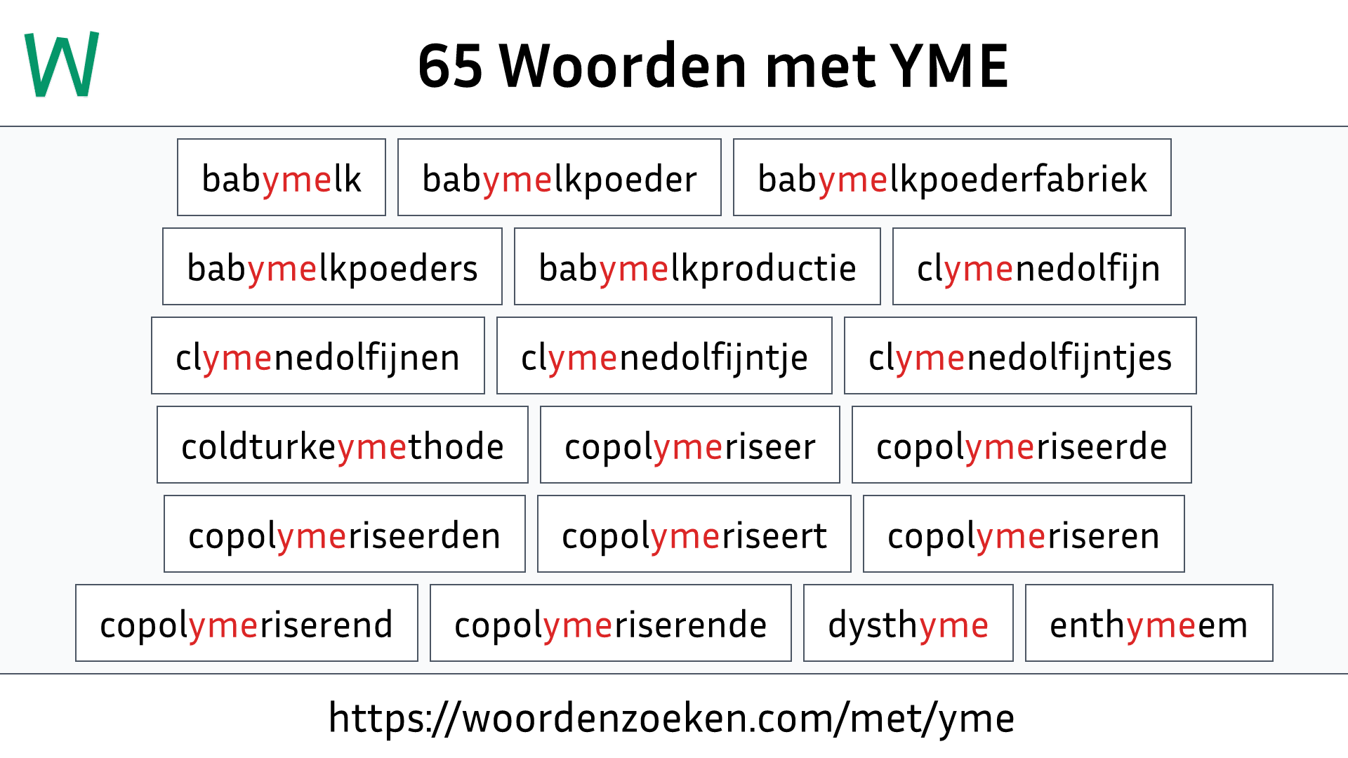 Woorden met YME