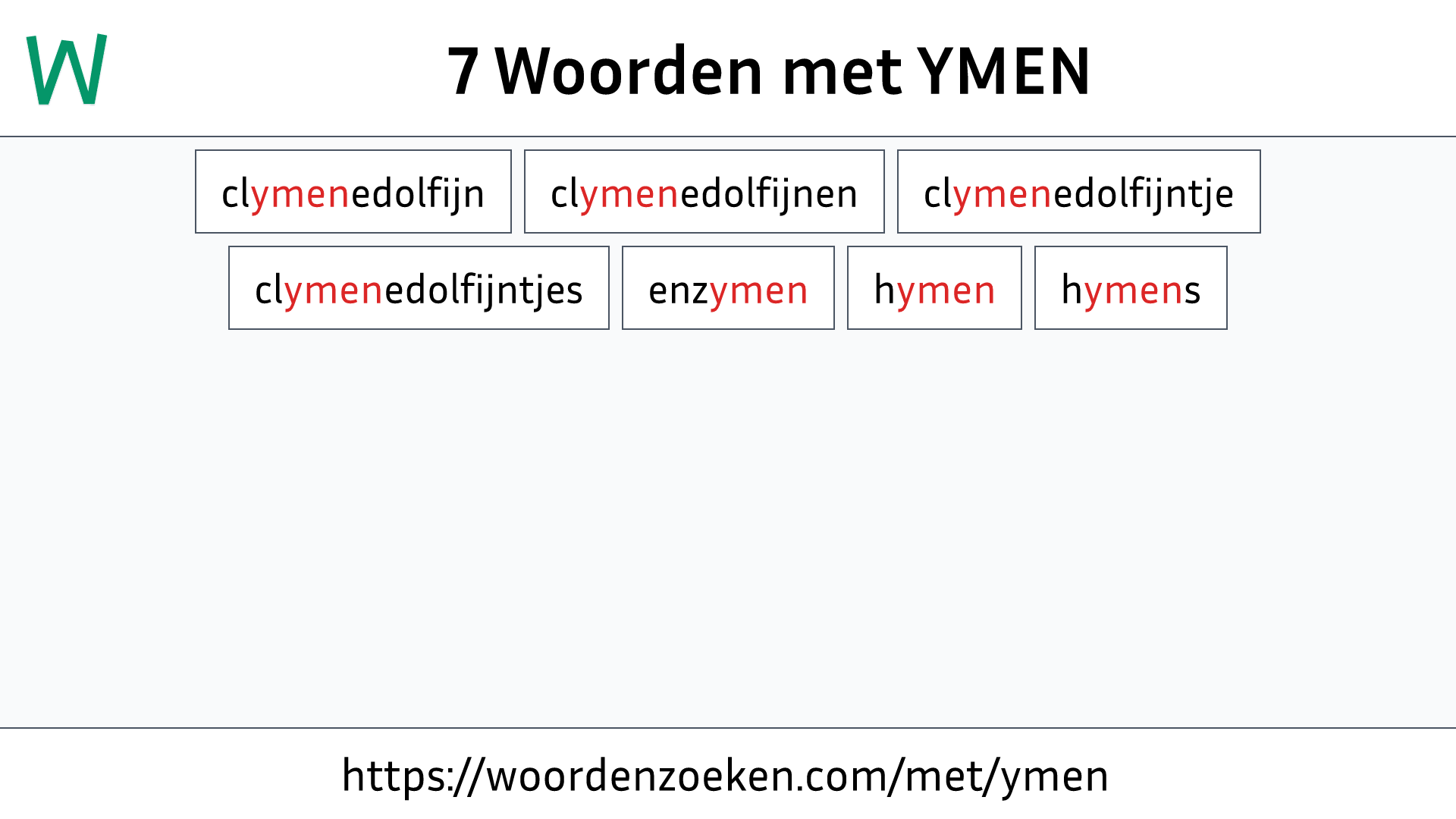 Woorden met YMEN