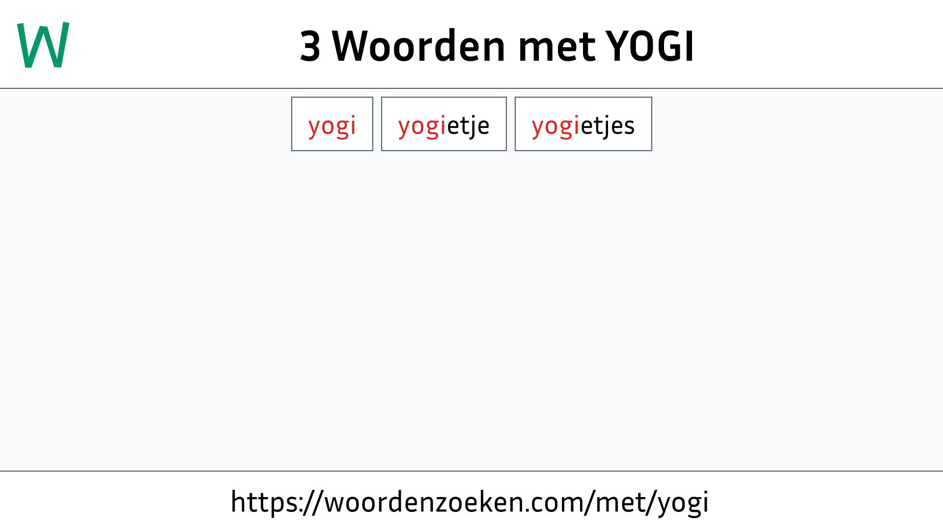 Woorden met YOGI