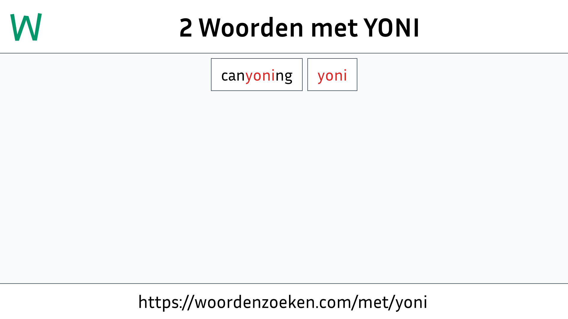 Woorden met YONI