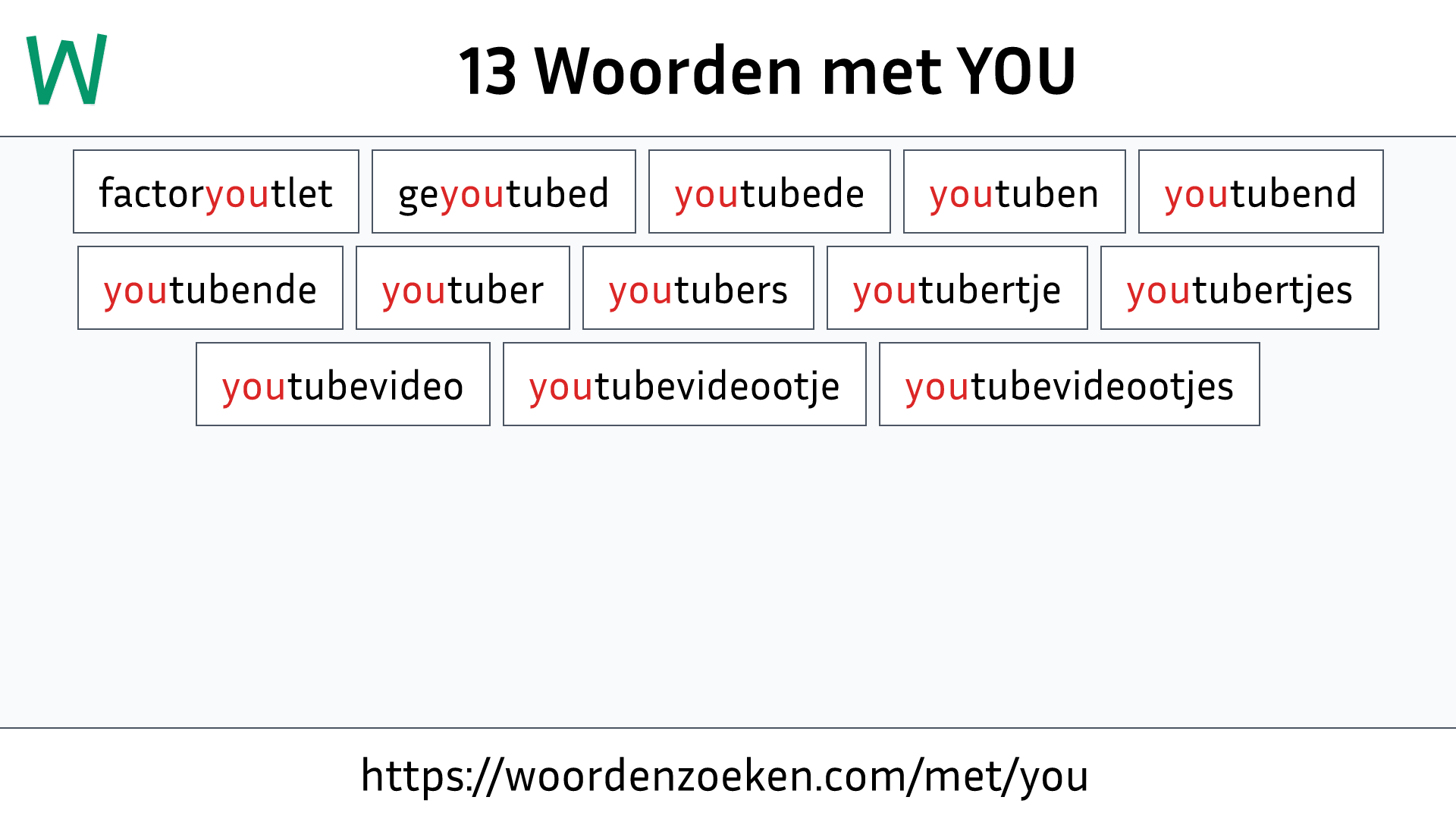 Woorden met YOU