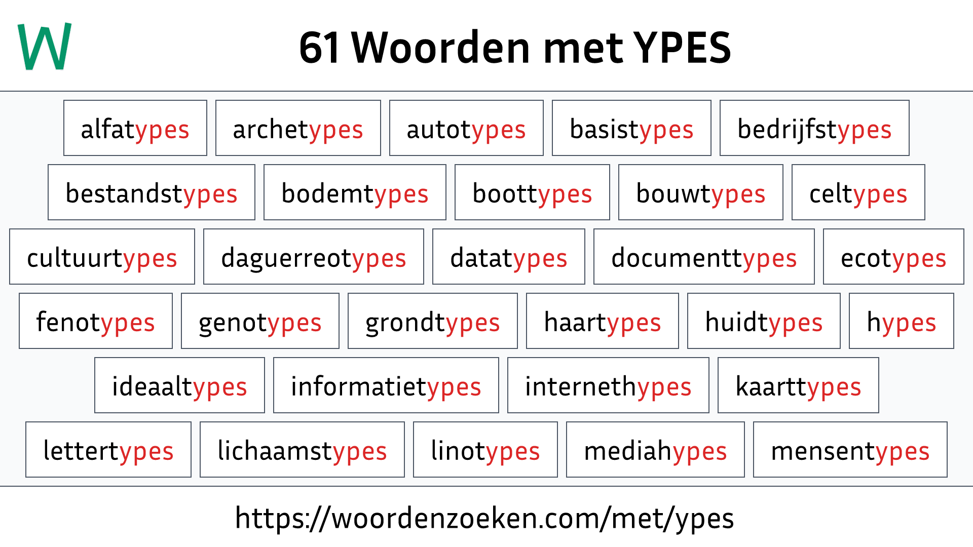 Woorden met YPES