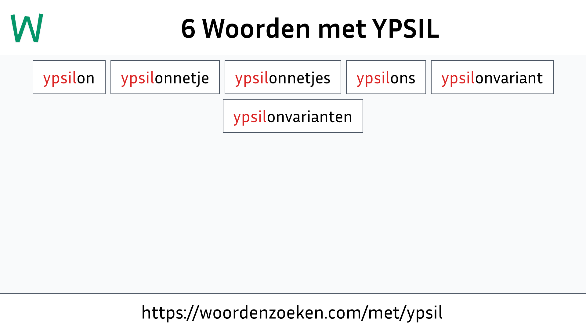 Woorden met YPSIL