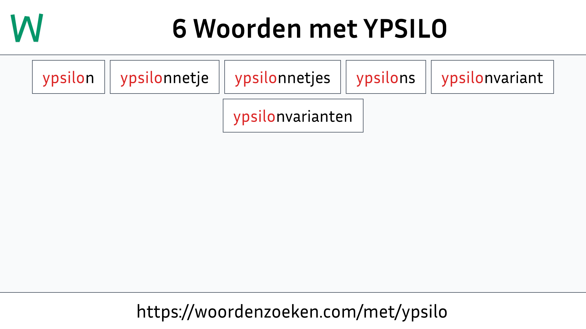 Woorden met YPSILO
