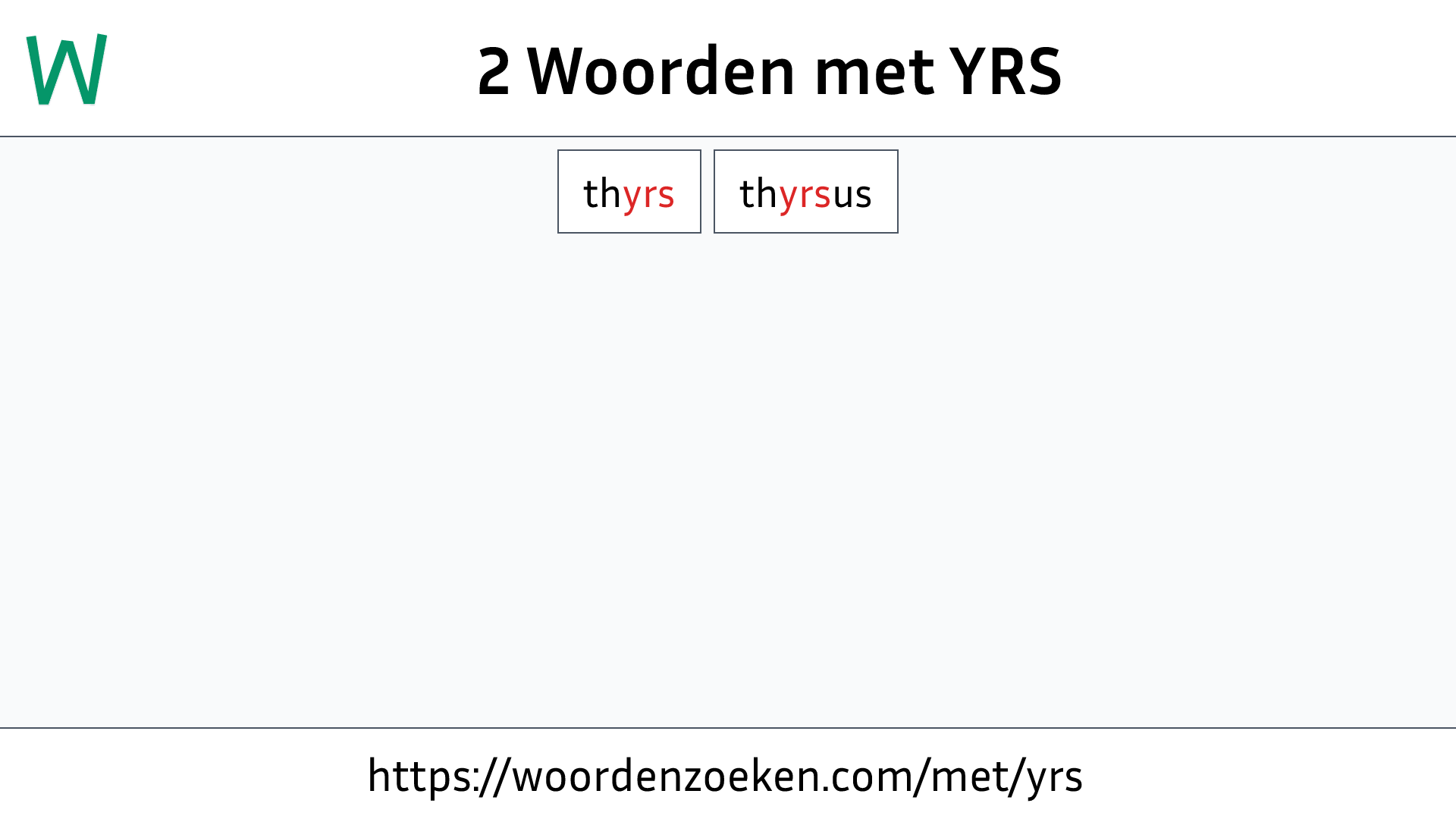 Woorden met YRS