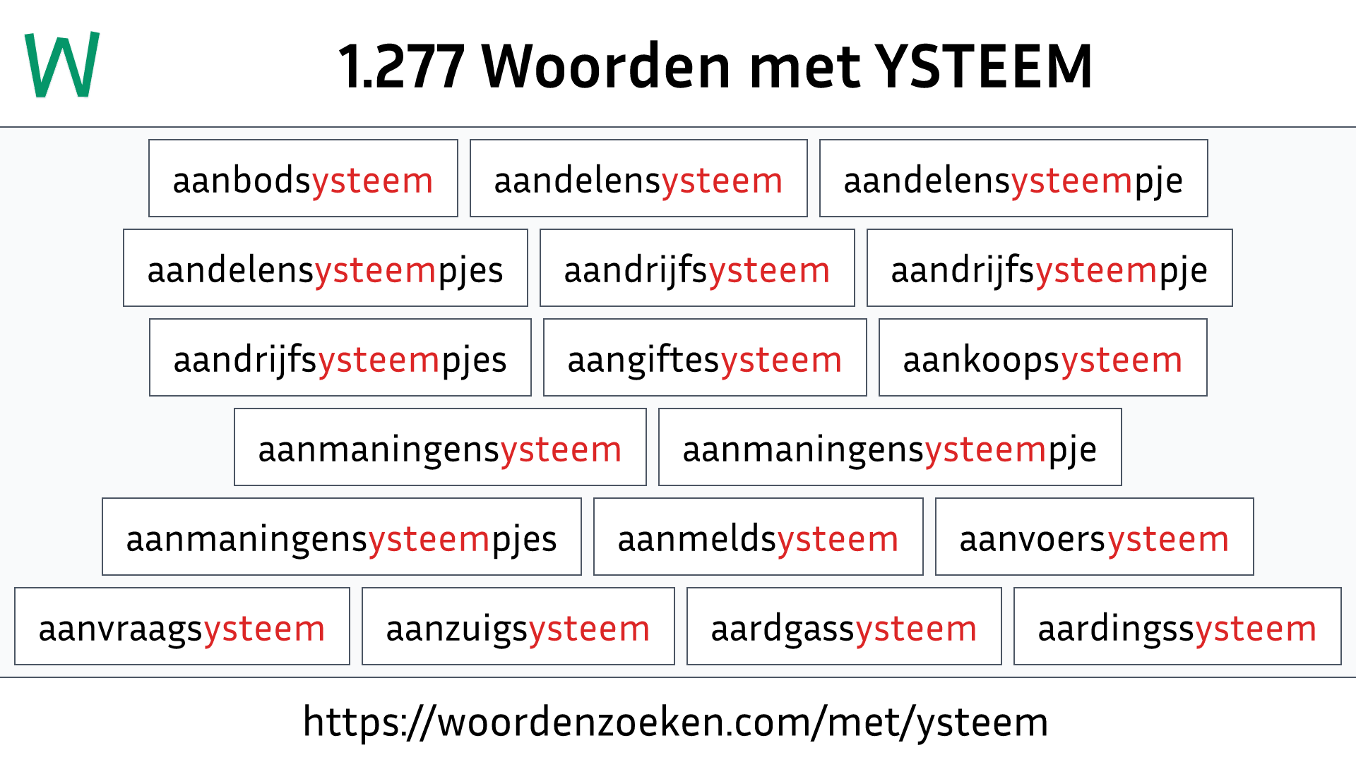 Woorden met YSTEEM