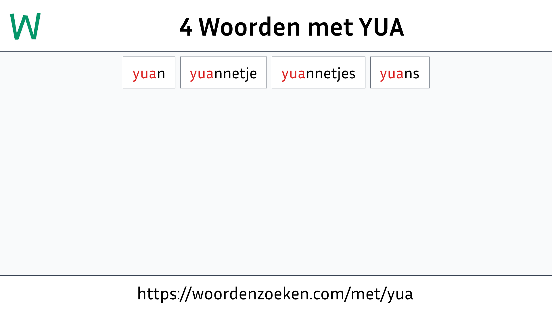 Woorden met YUA