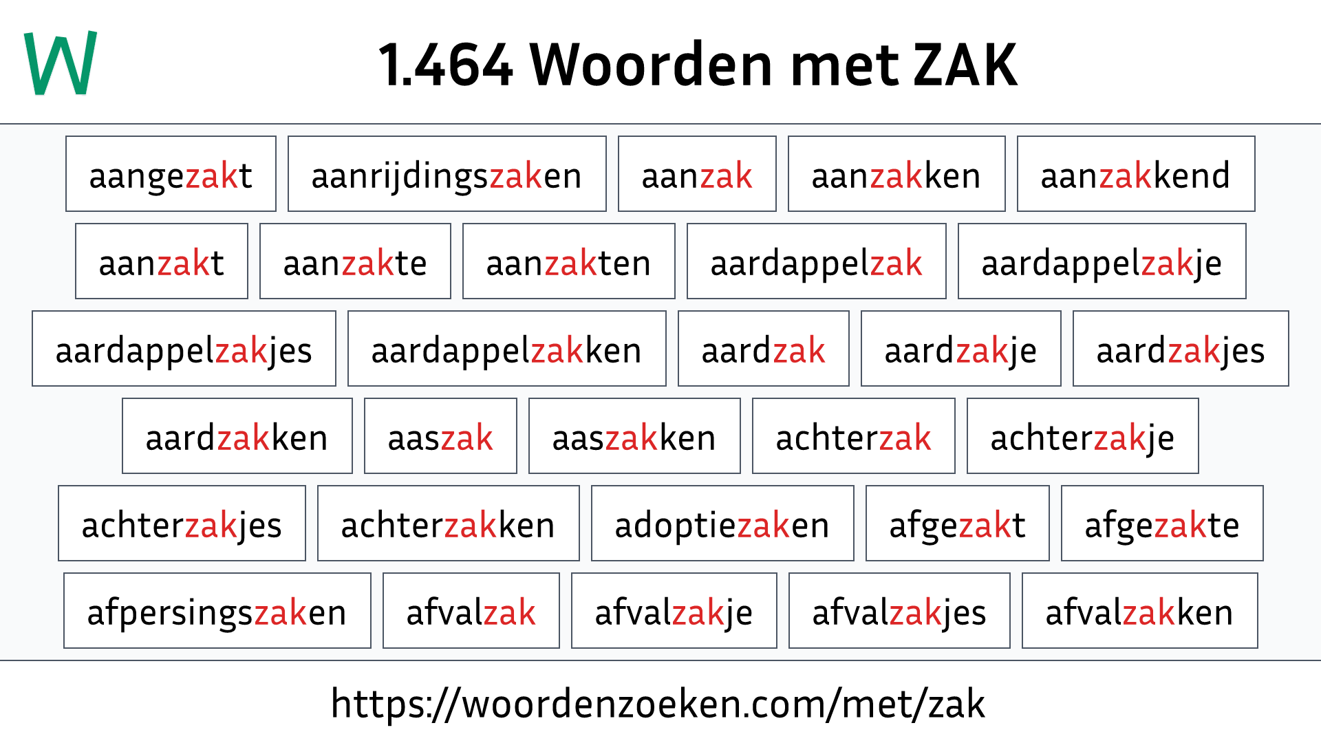 Woorden met ZAK