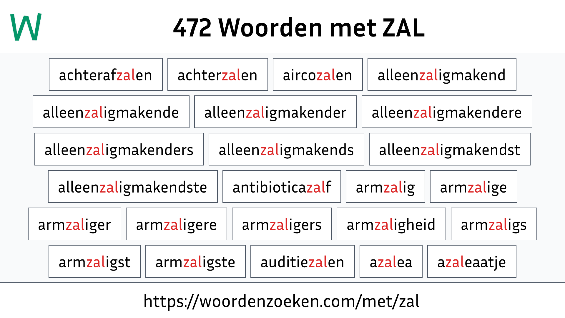 Woorden met ZAL