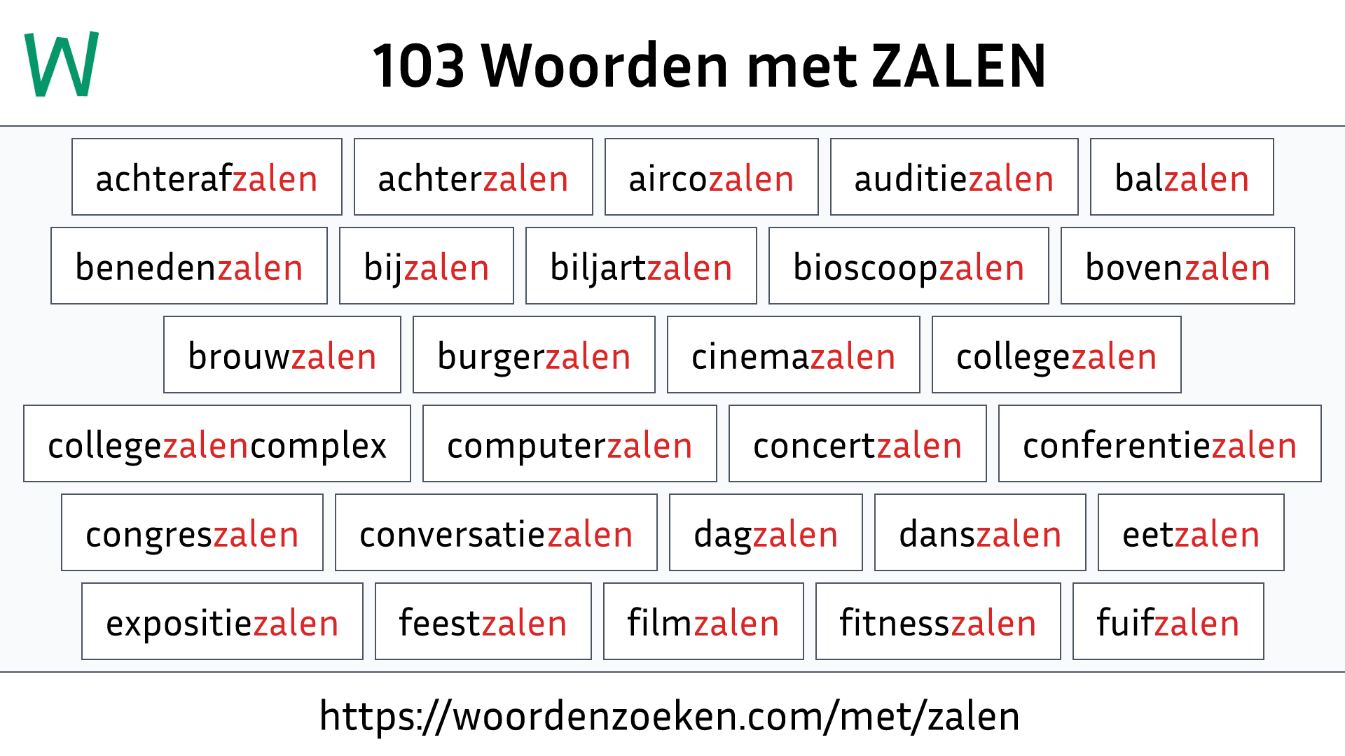Woorden met ZALEN