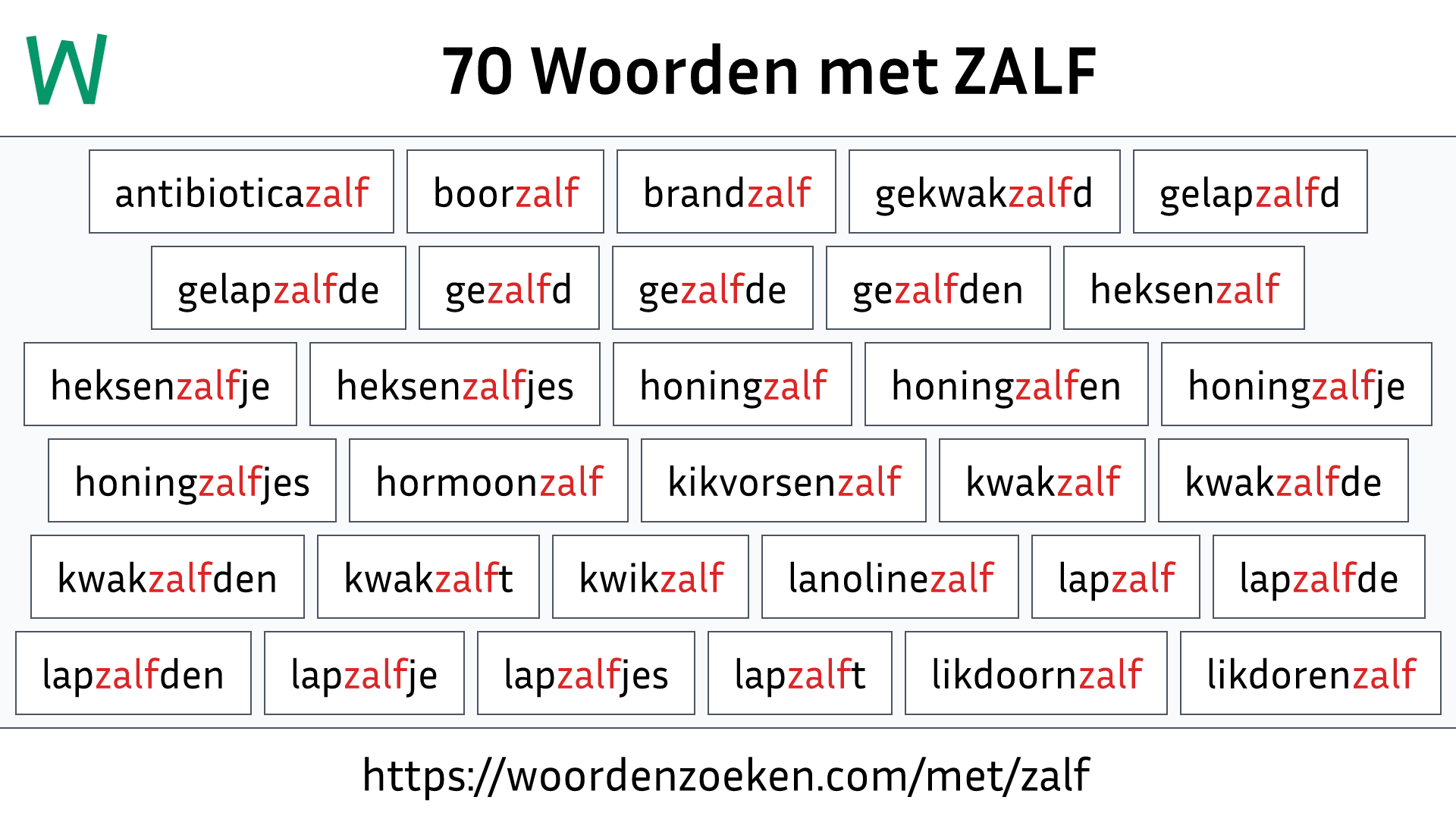 Woorden met ZALF