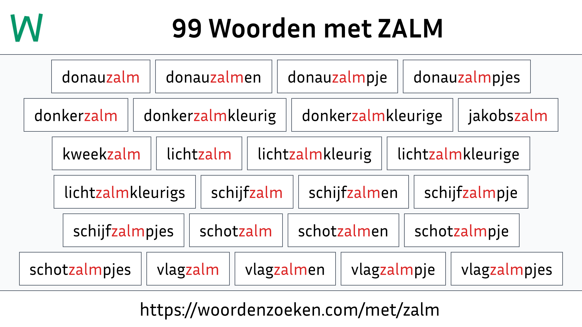 Woorden met ZALM