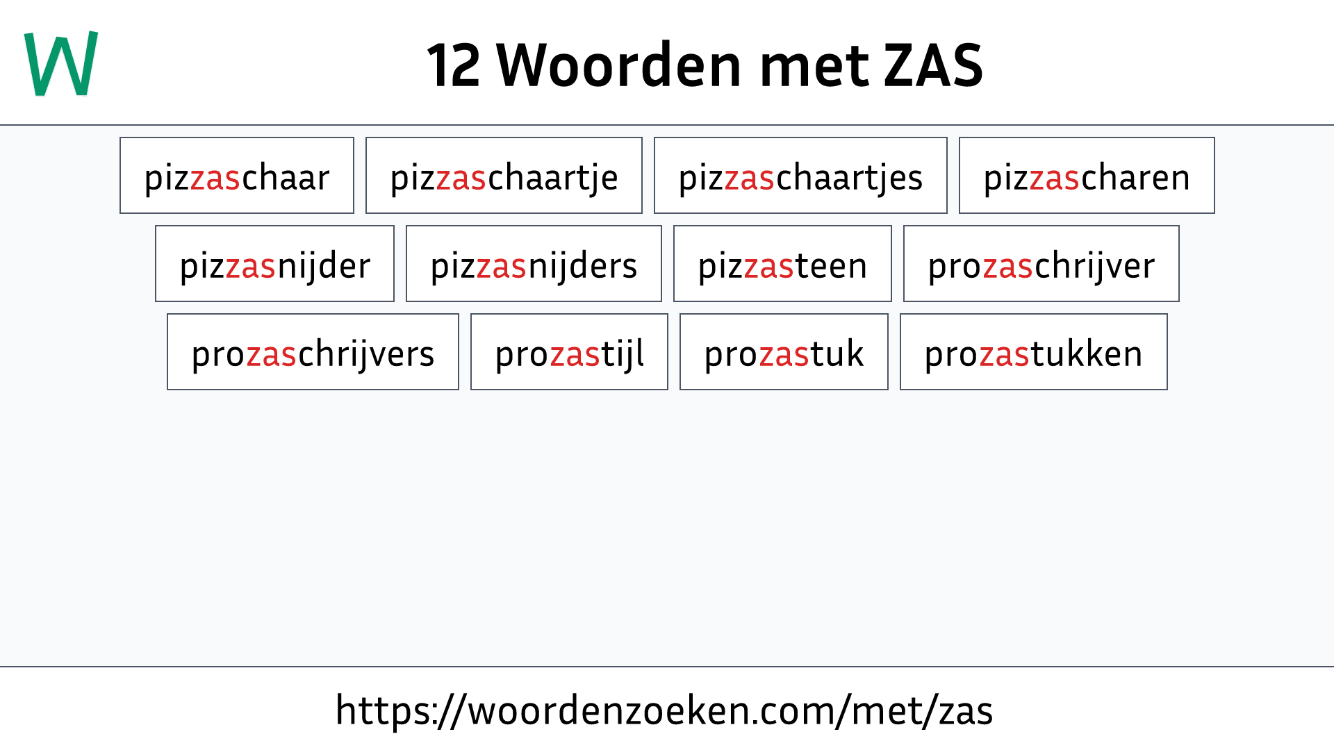 Woorden met ZAS