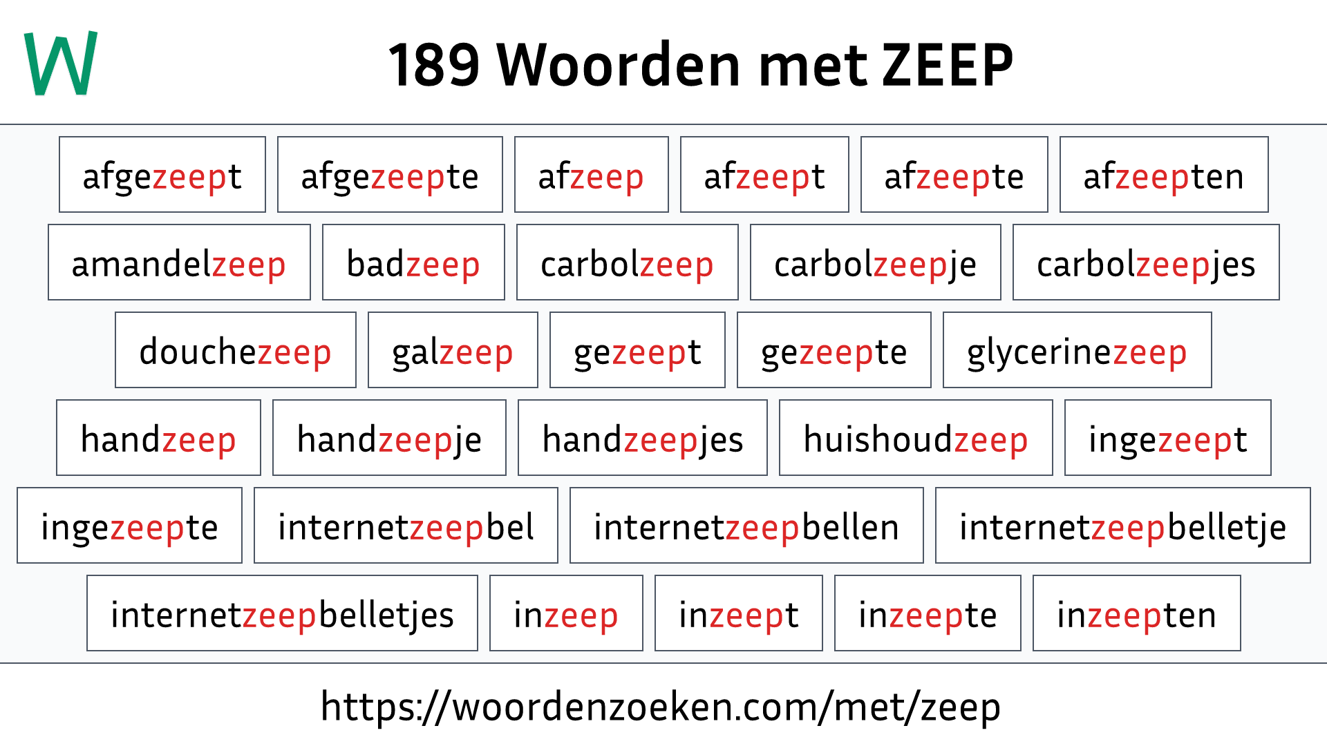 Woorden met ZEEP