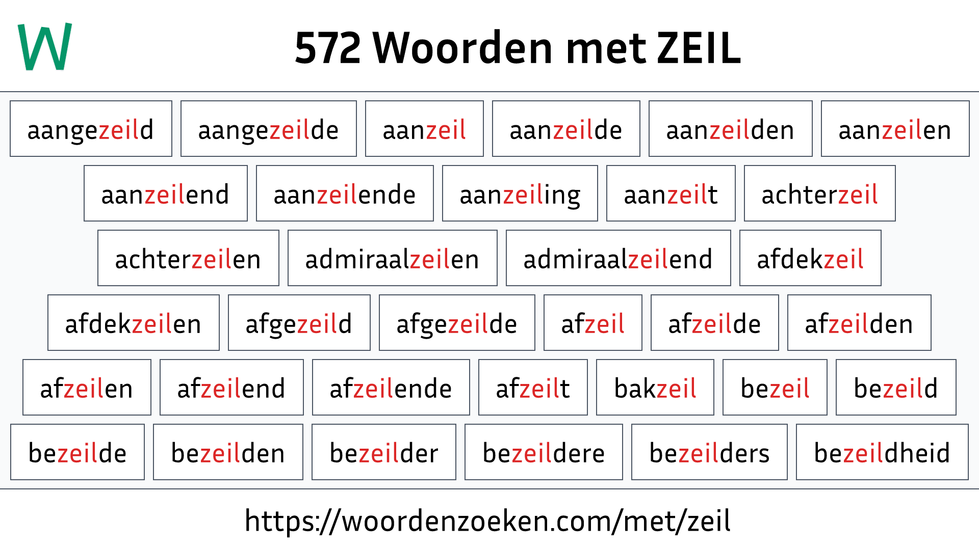 Woorden met ZEIL